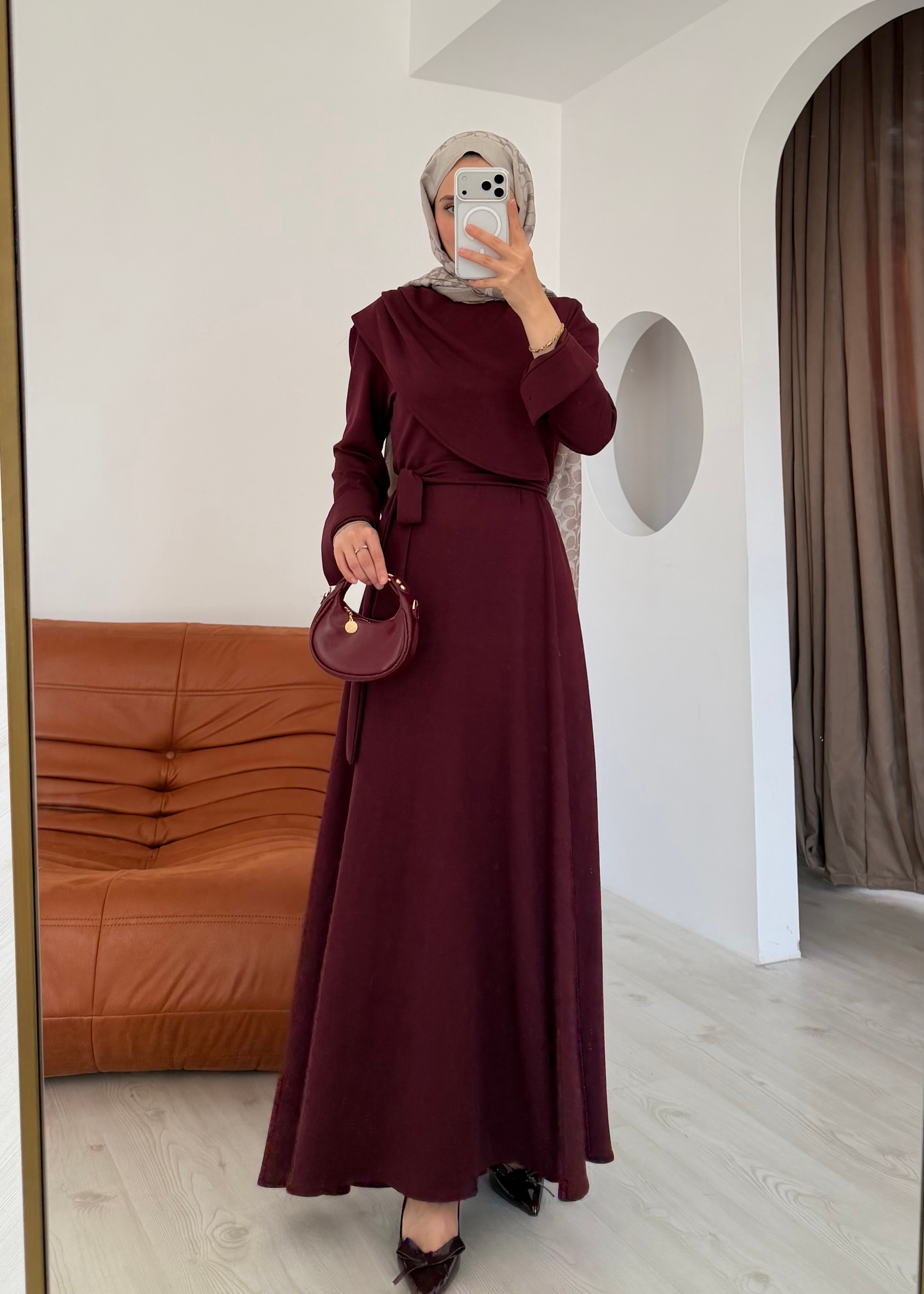 LOLY OYSHO ELBİSE | Bordo