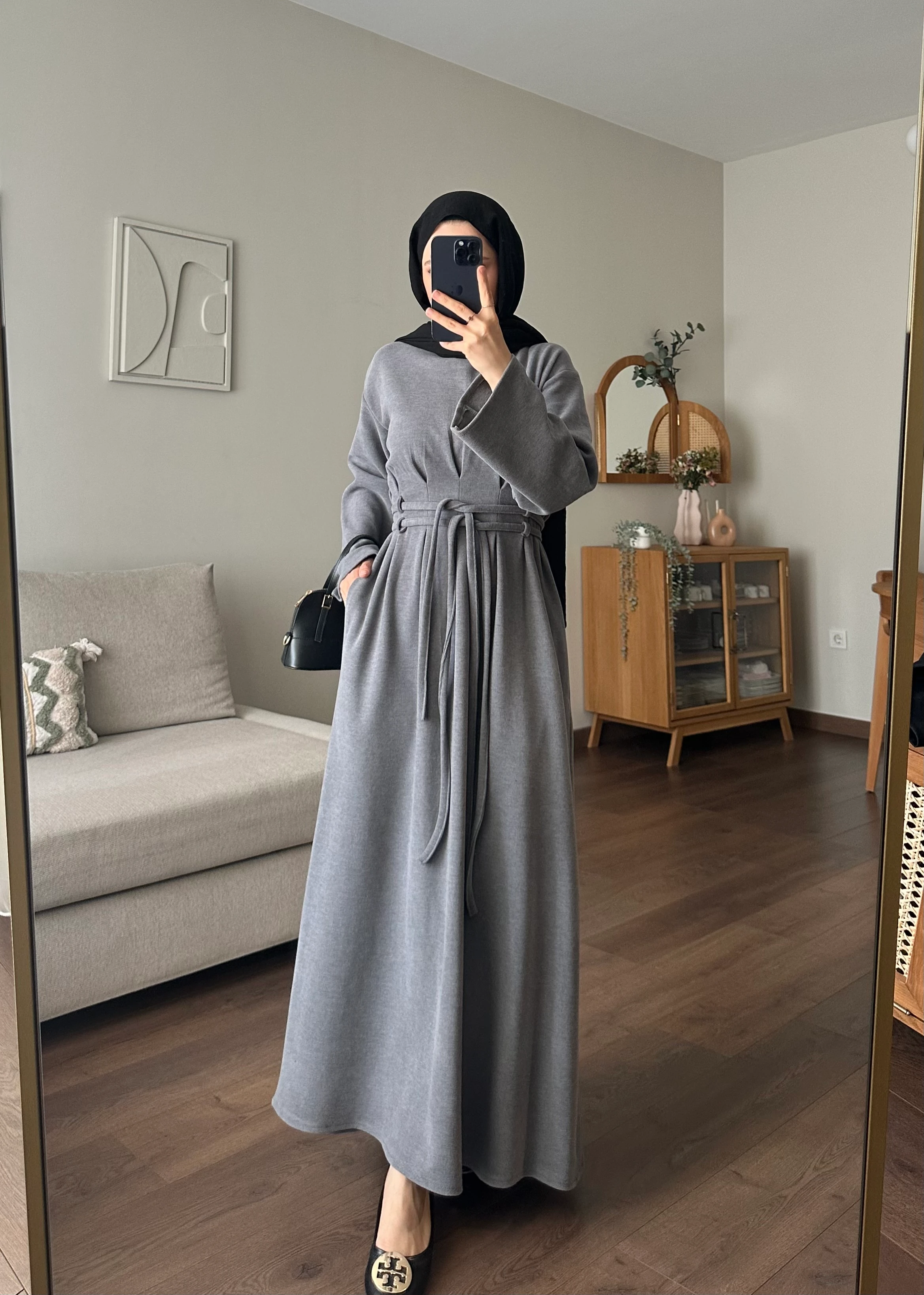 NEVA ÖRME ELBİSE | Gri 
