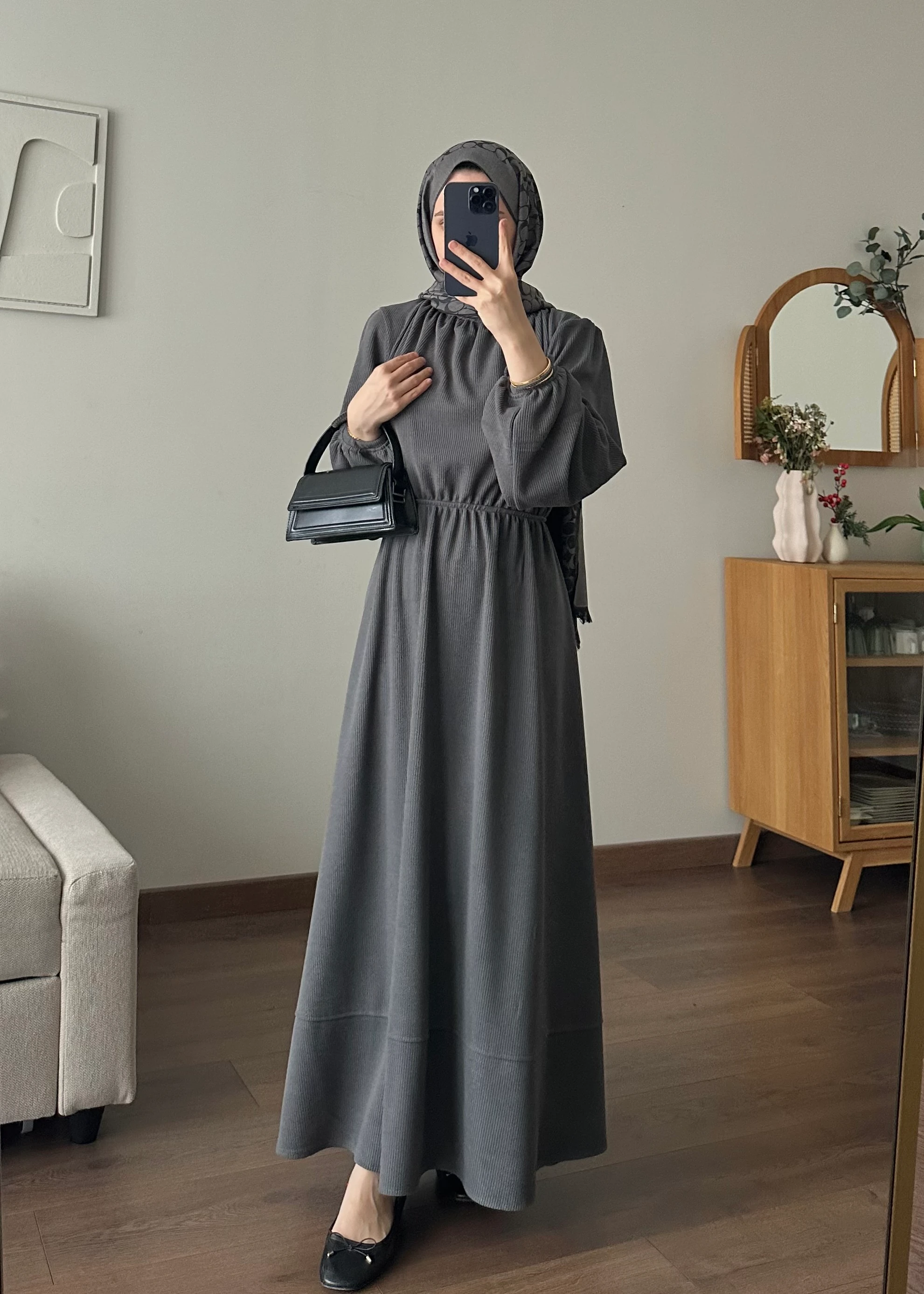 KESRY FİTİLLİ ELBİSE | Gri 