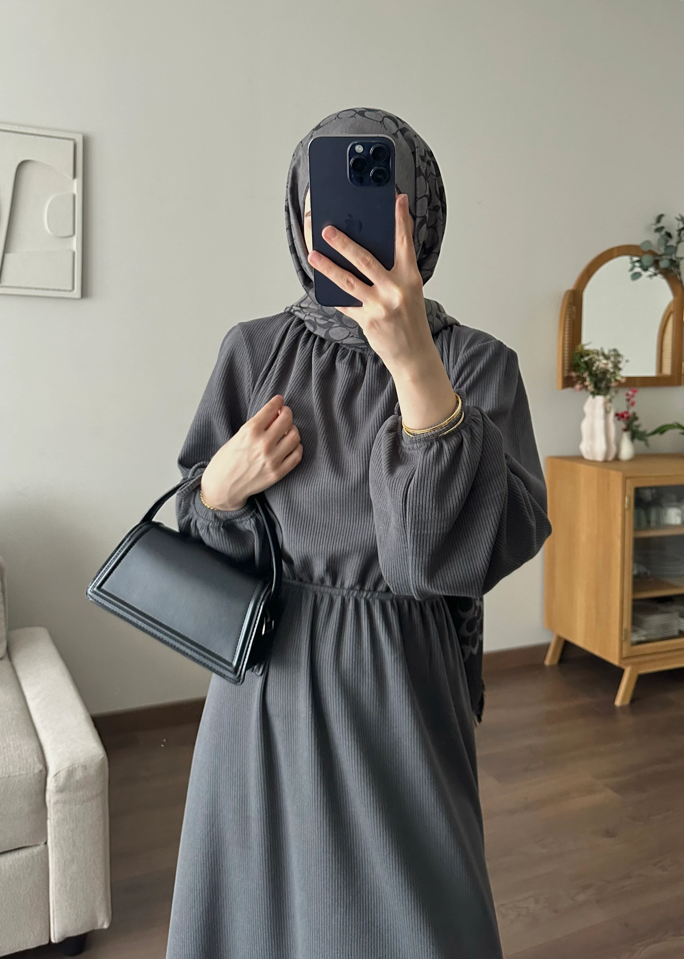 KESRY FİTİLLİ ELBİSE | Gri 