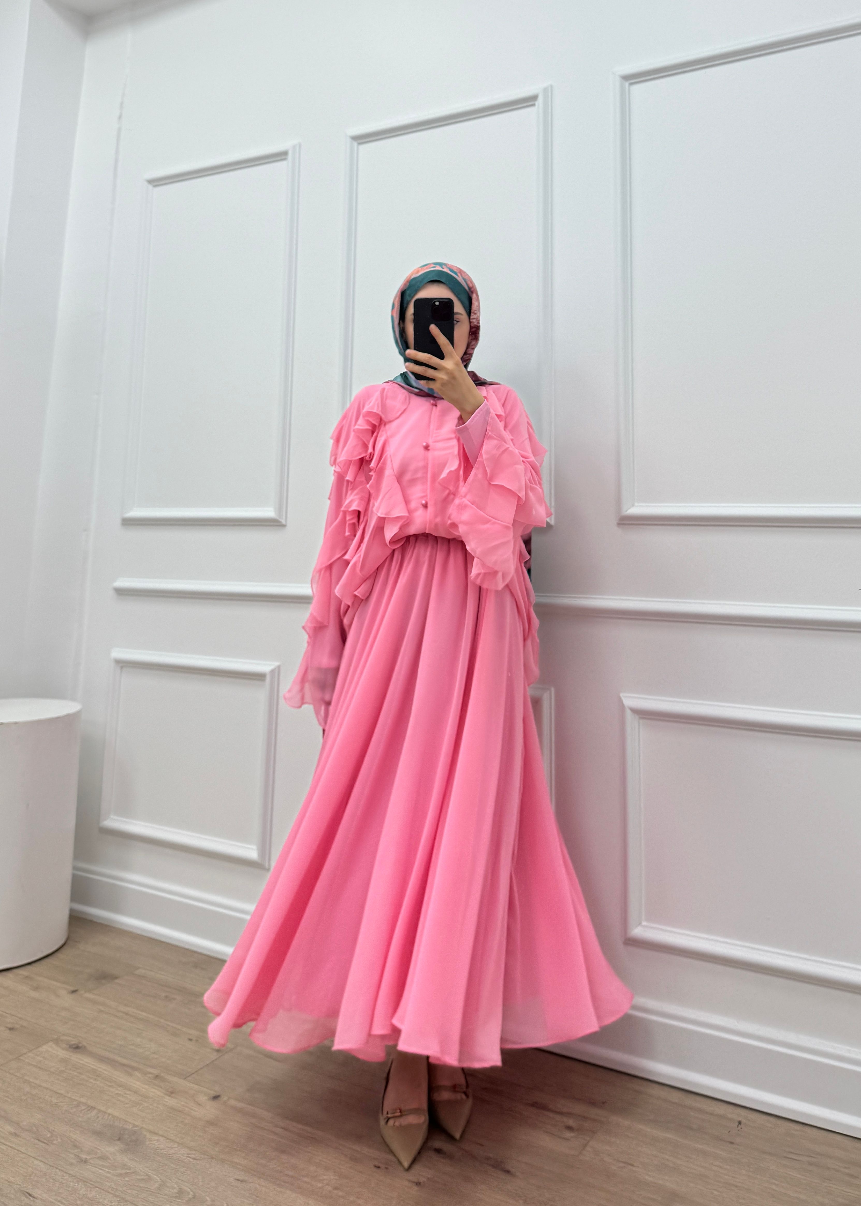 DİNY ETEKLİ TAKIM - Pembe