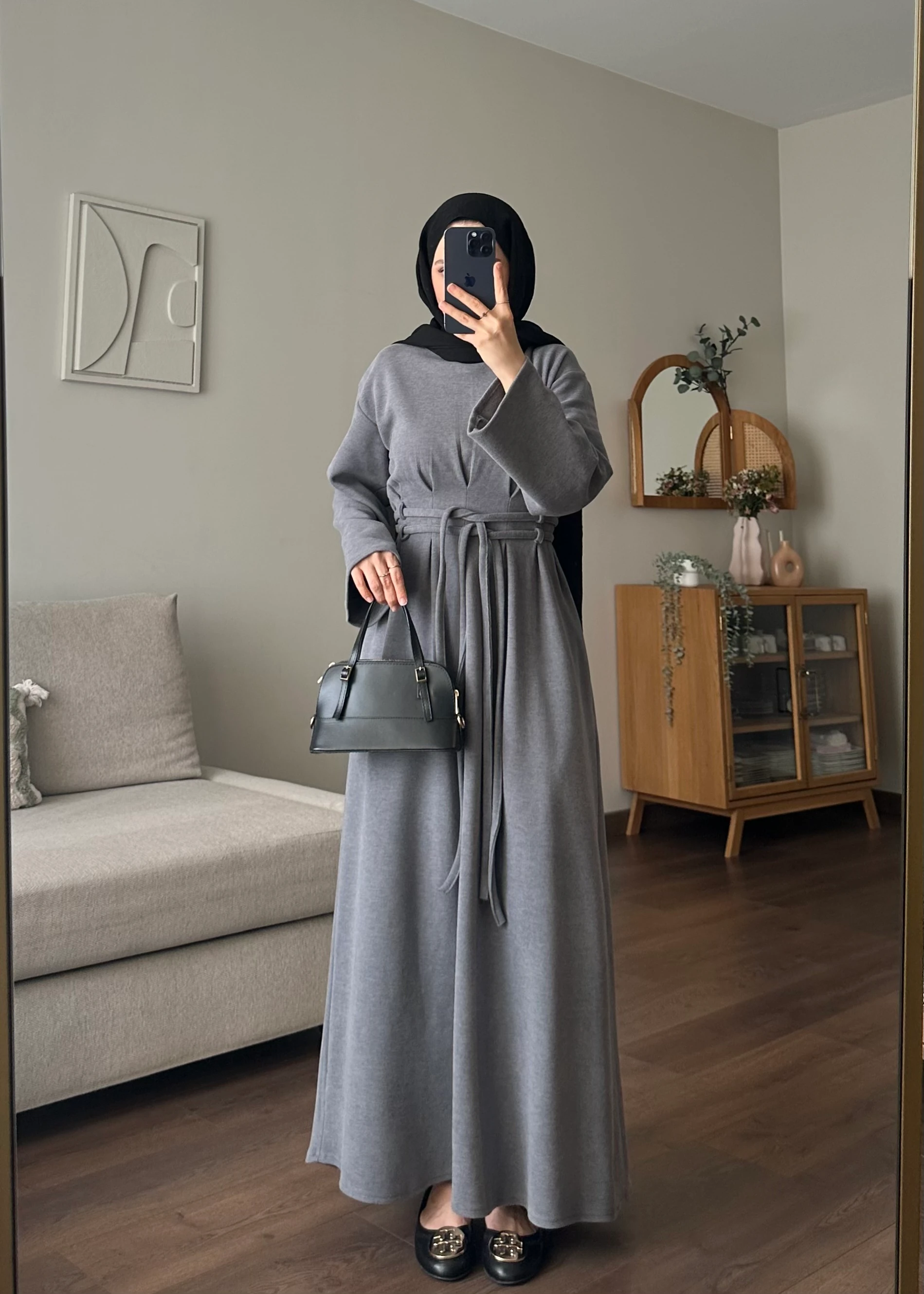 NEVA ÖRME ELBİSE | Gri 