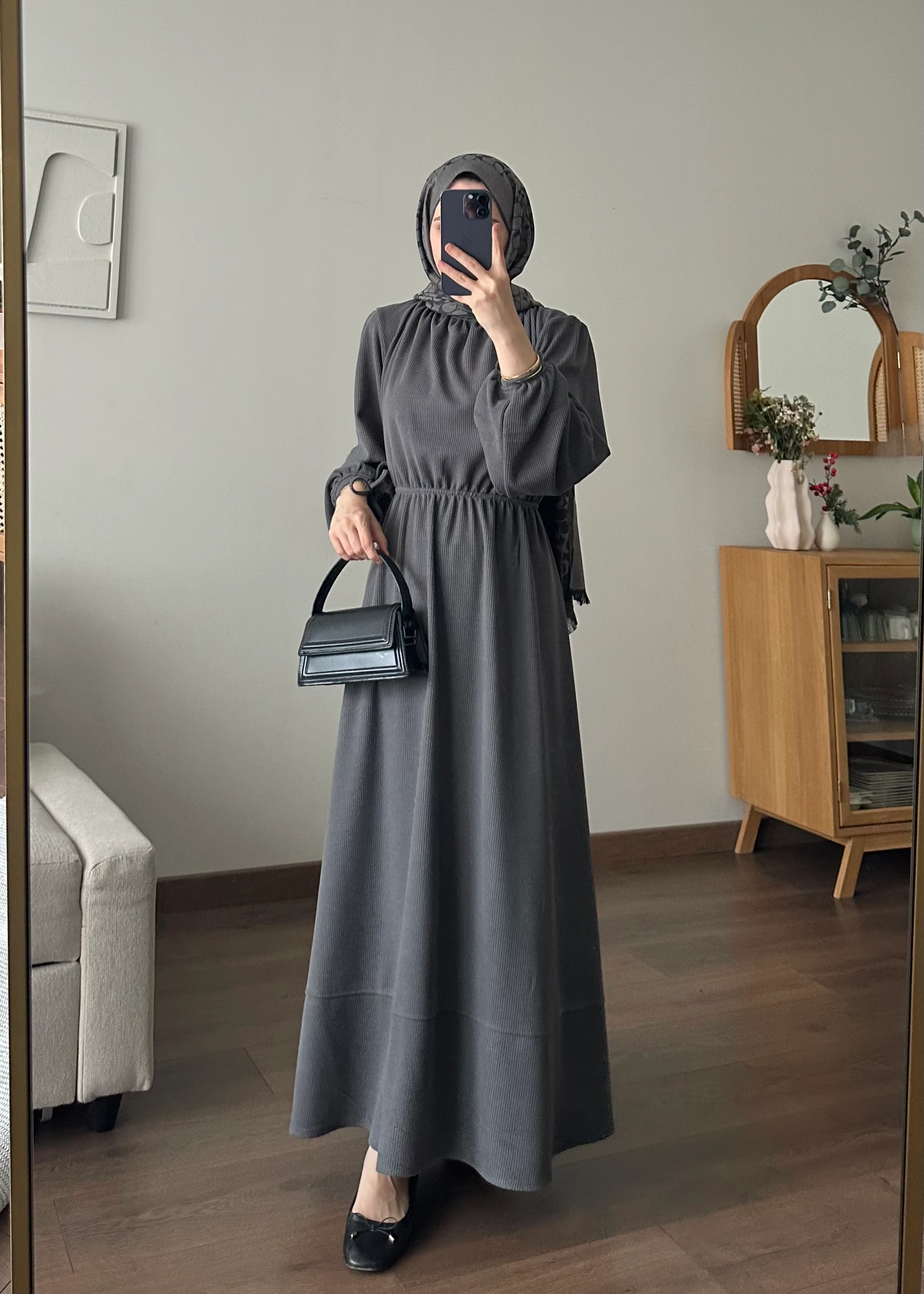 KESRY FİTİLLİ ELBİSE | Gri 