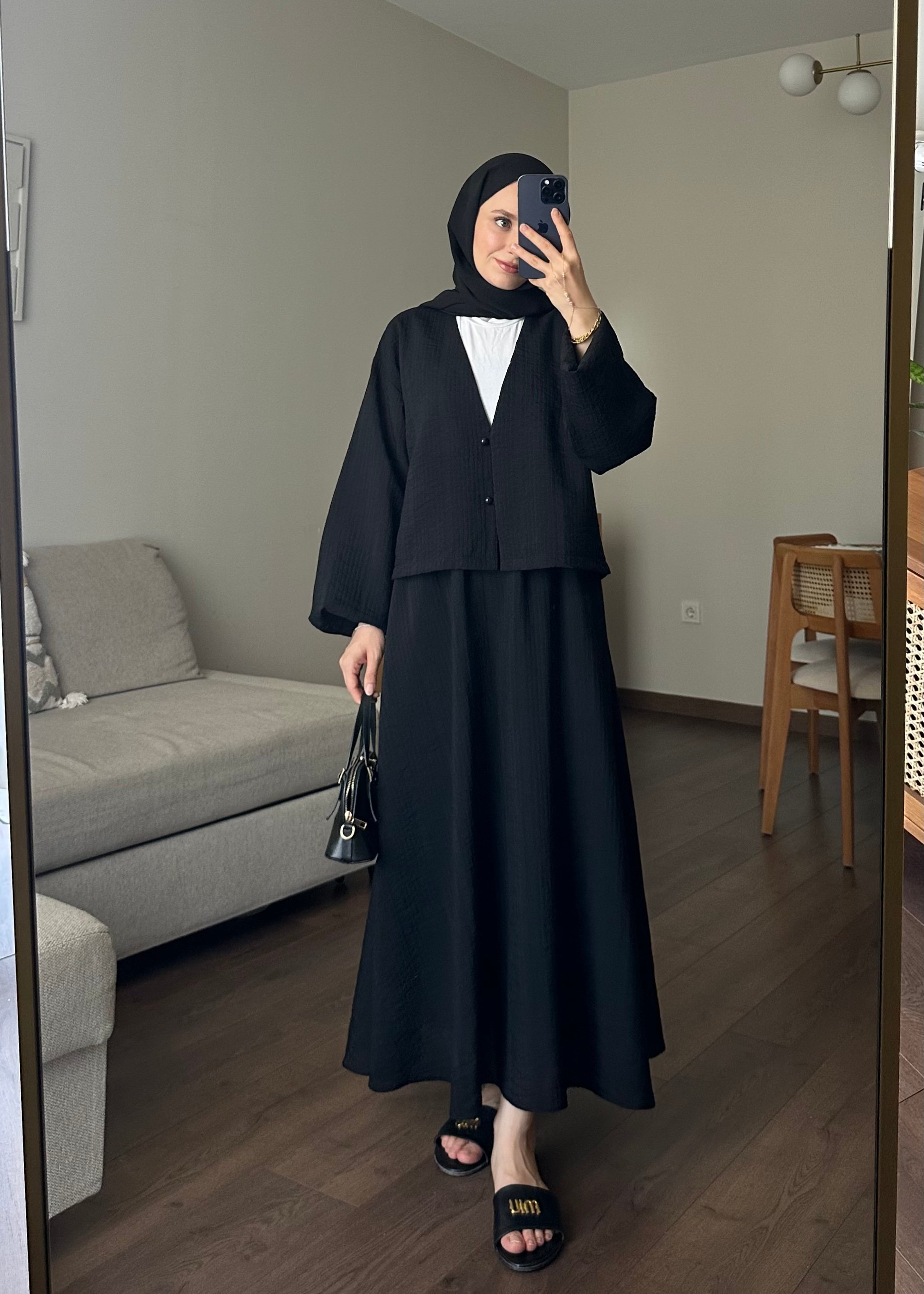 MİSTY ETEKLİ TAKIM | Siyah