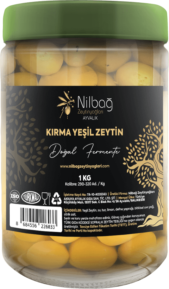 DOĞAL FERMENTE KIRMA YEŞİL ZEYTİN 1 KG