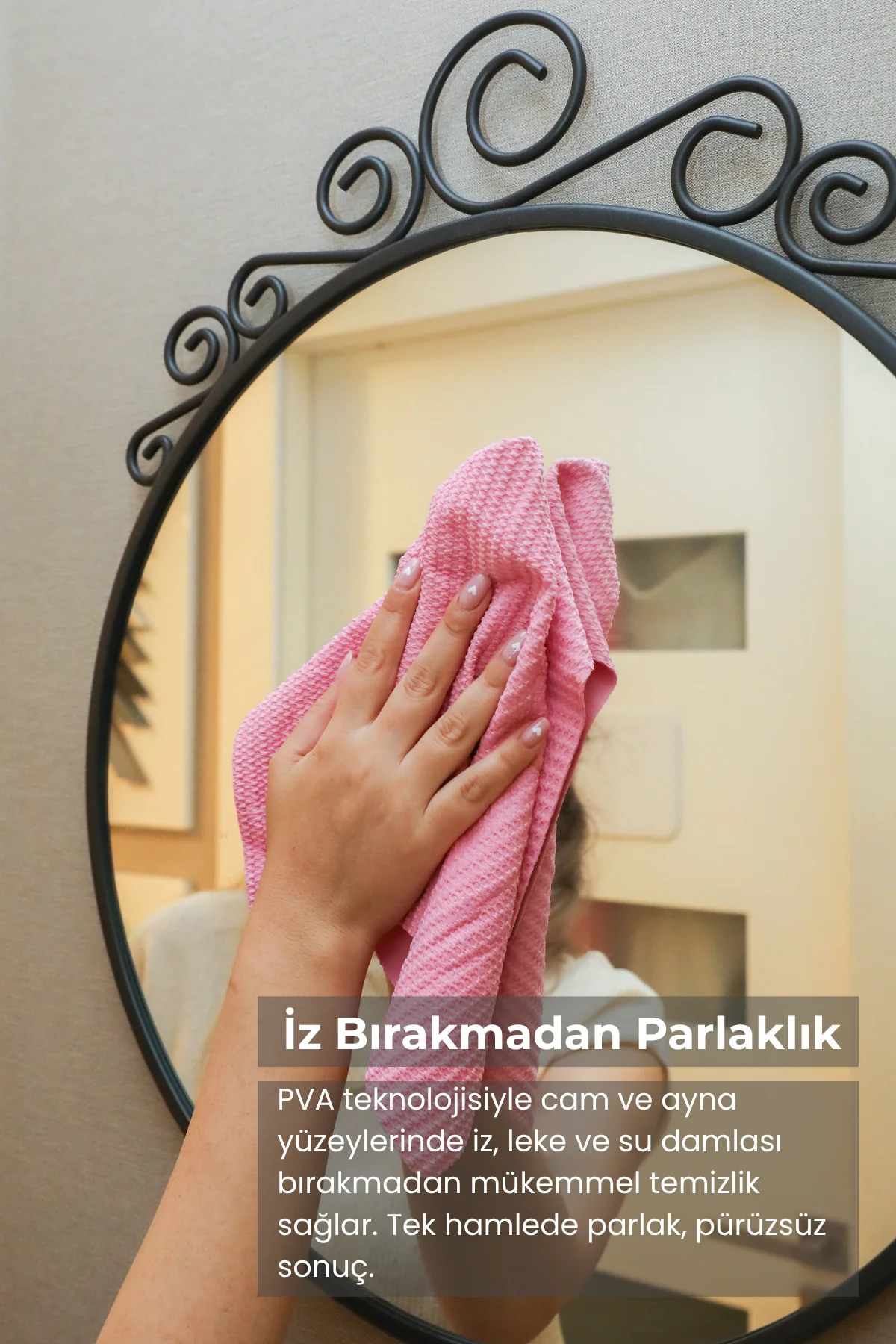 NoxClean Pembe PVA Sünger Bez – Süper Emici, Tüy Bırakmaz, Çok Amaçlı Temizlik Bezi