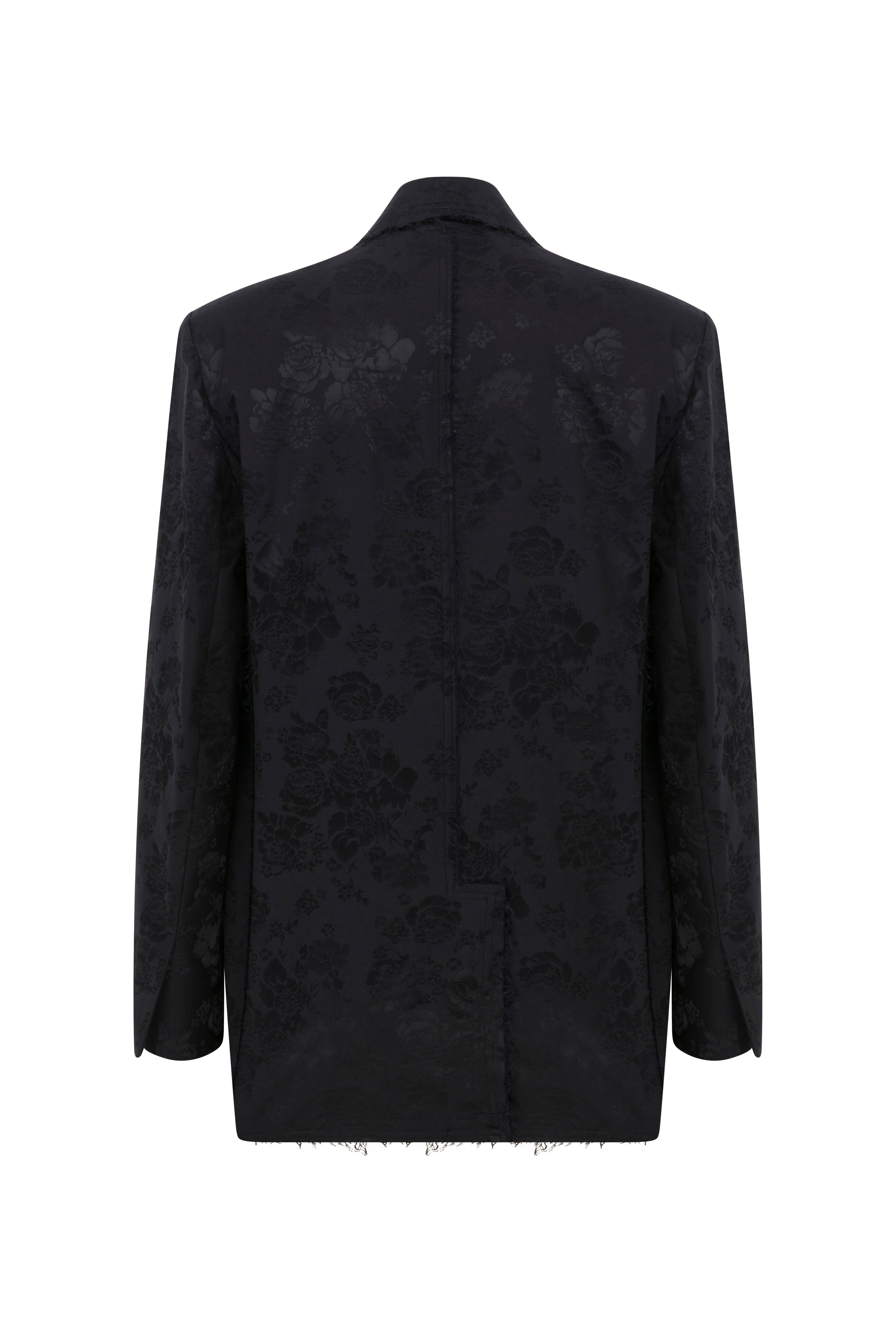 RAW-EDGE JACQUARD BLAZER