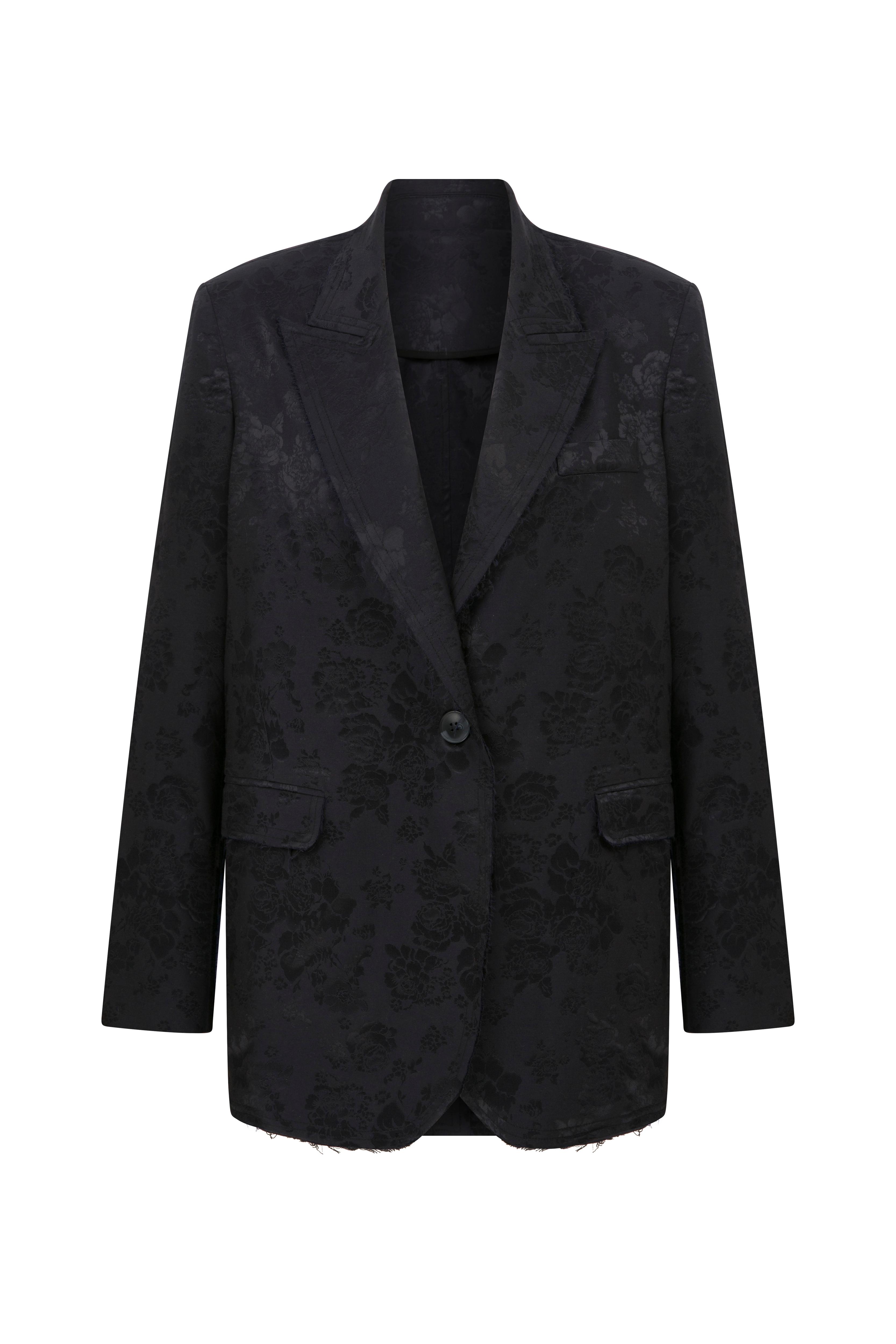 RAW-EDGE JACQUARD BLAZER