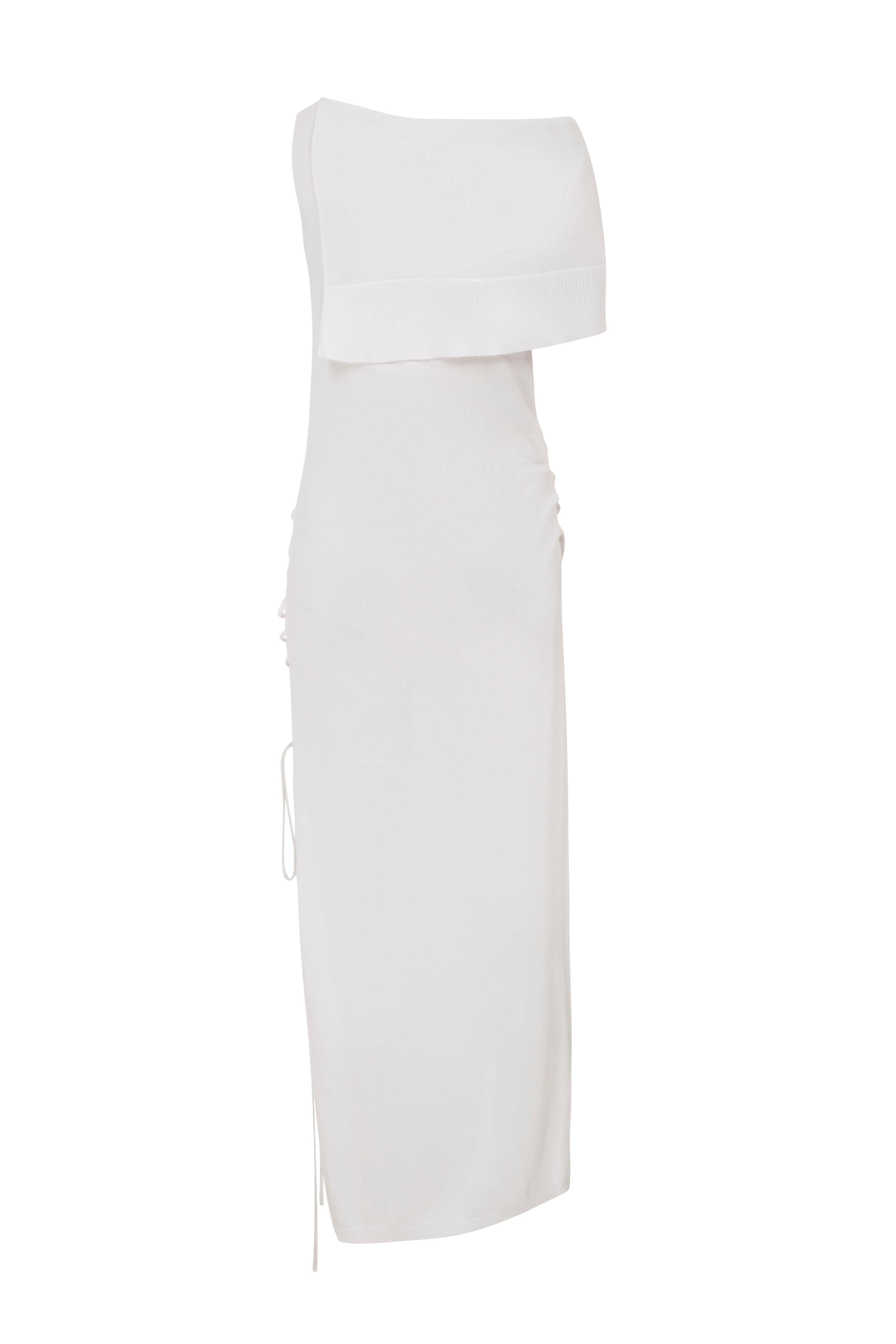 FOLD-OVER MAXI KNIT DRESS