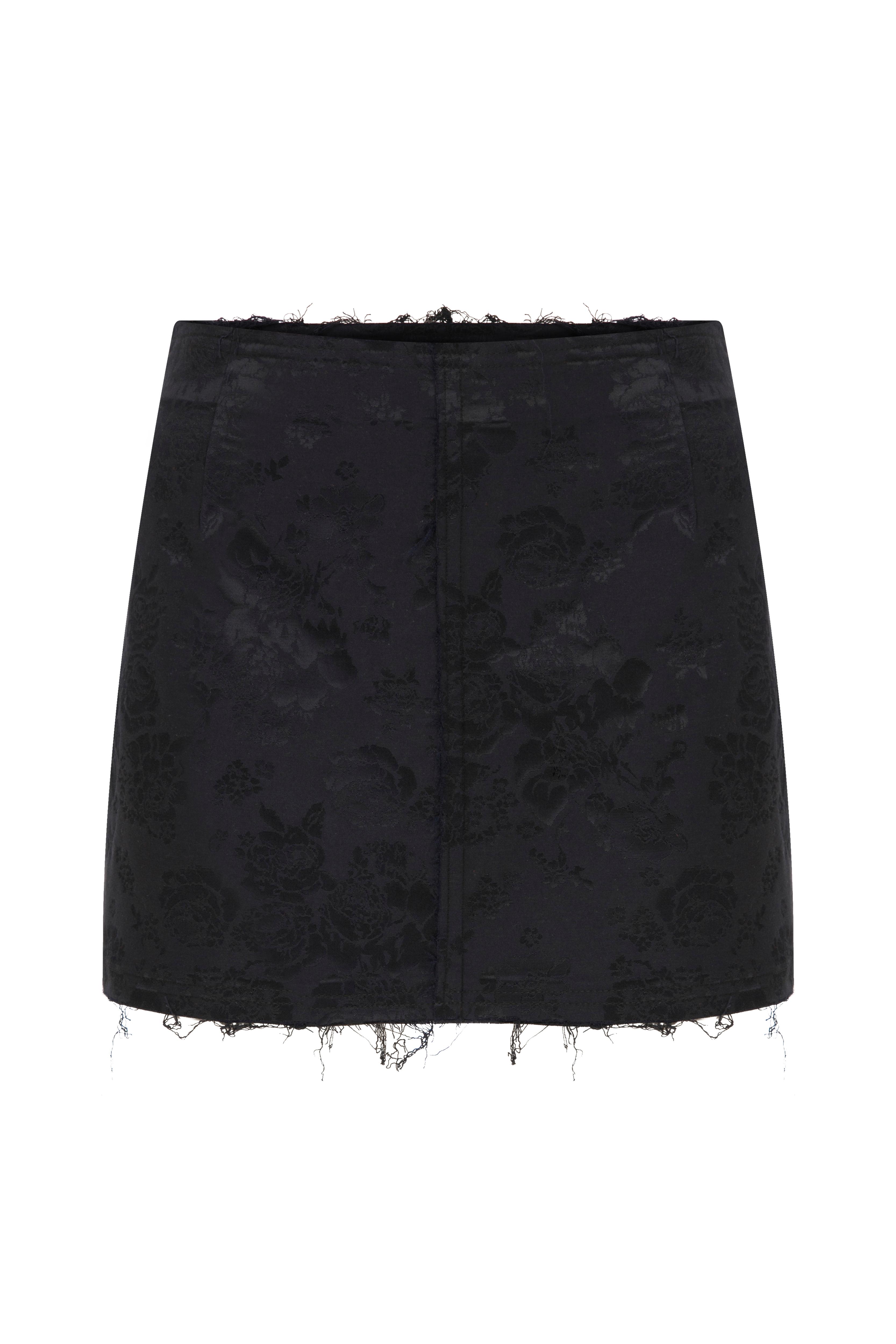 RAW-EDGE MINI JACQUARD SKIRT