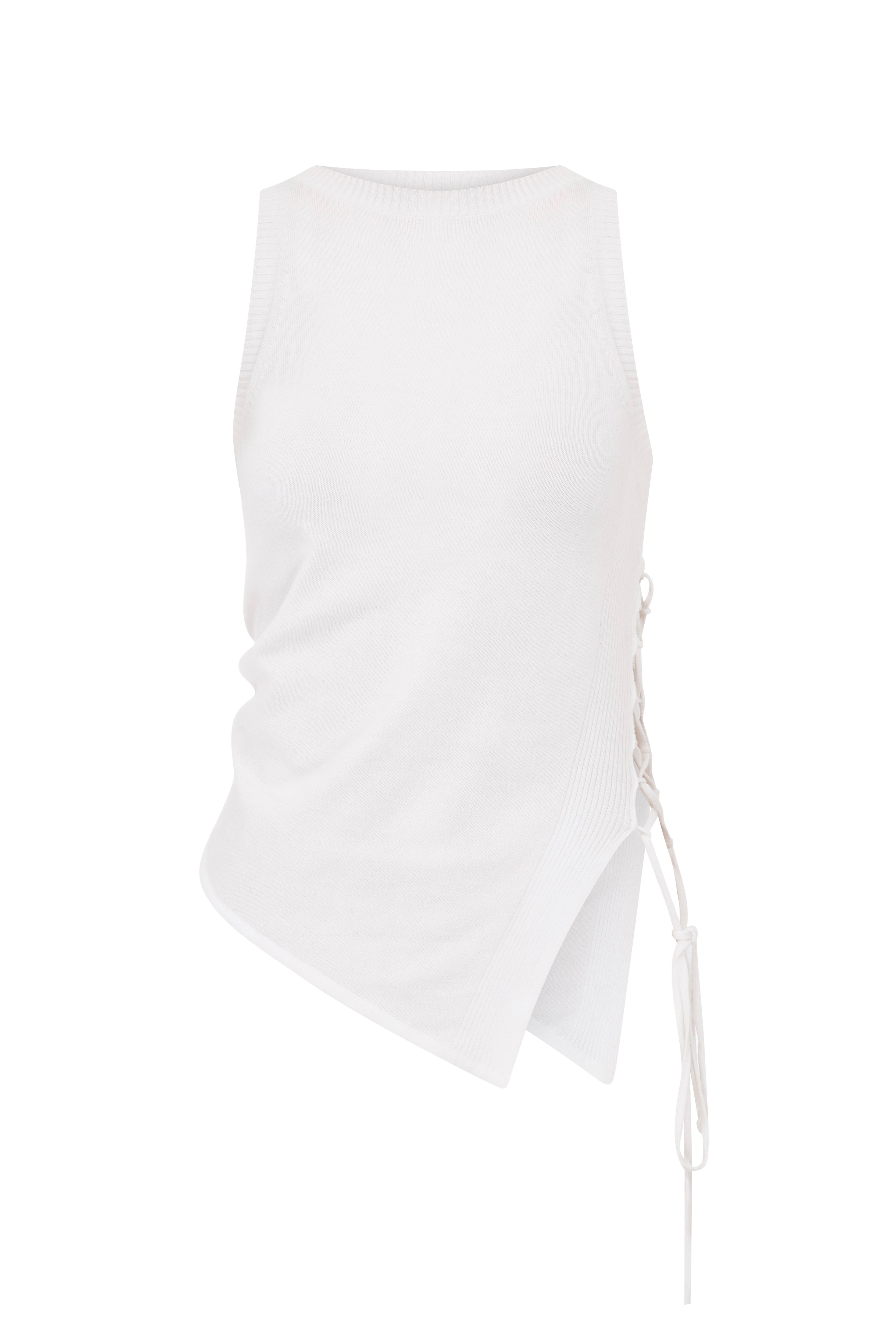 ASYMMETRICAL KNIT TANK TOP