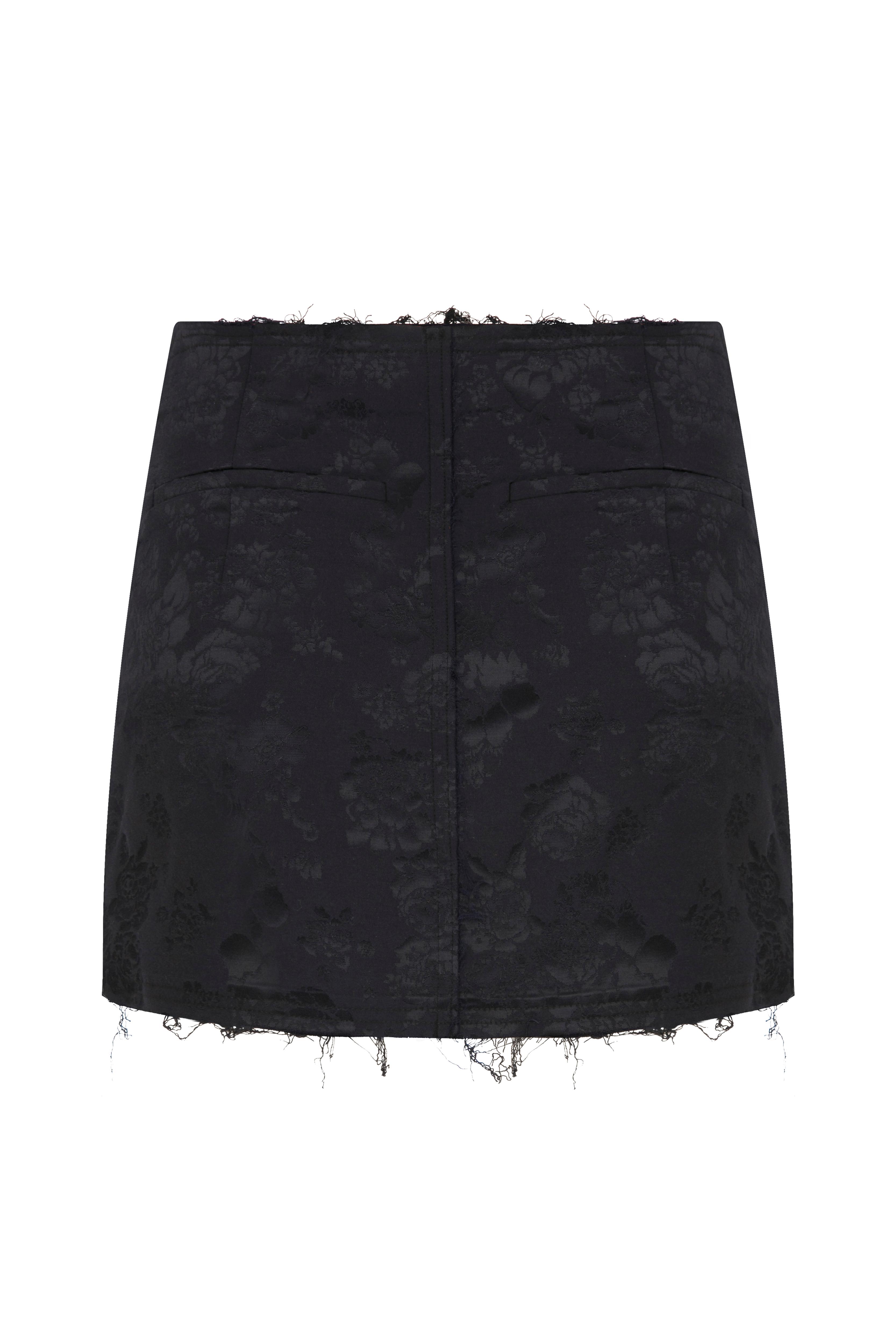 RAW-EDGE MINI JACQUARD SKIRT