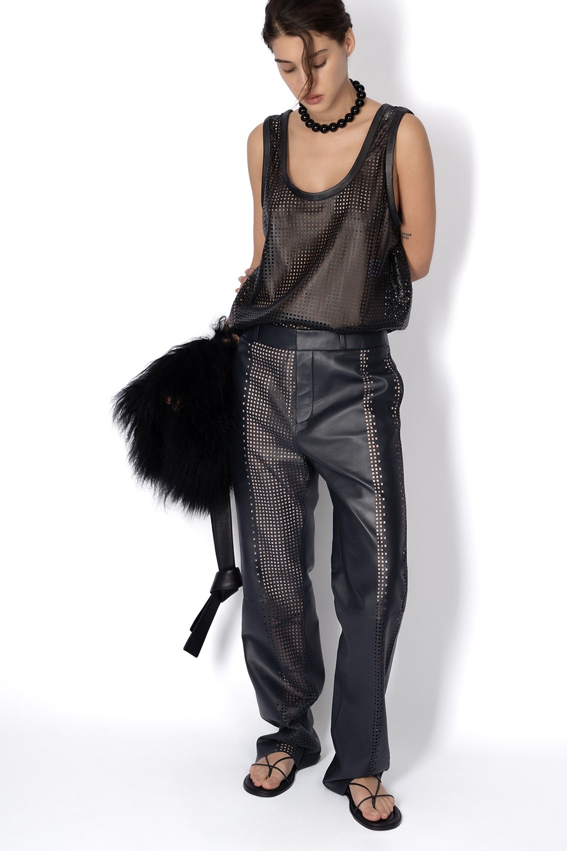 LIMITED EDITION - PERFORATED LEATHER TROUSERS