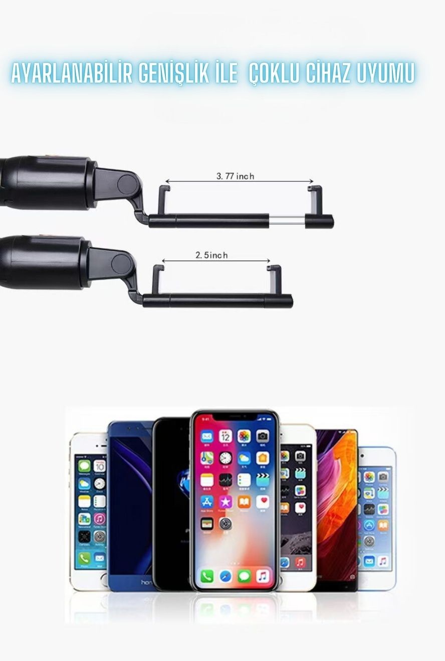 Selfie Çubuğu Tripod Siyah Sabit Bluetoothlu Tp-1020