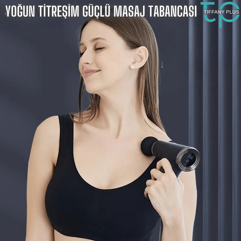 Masaj Tabancası Sporcu Masaj Aleti 4mm 4 Farklı Başlıklı Şarjlı Profesyonel Masaj Aleti TP-1027