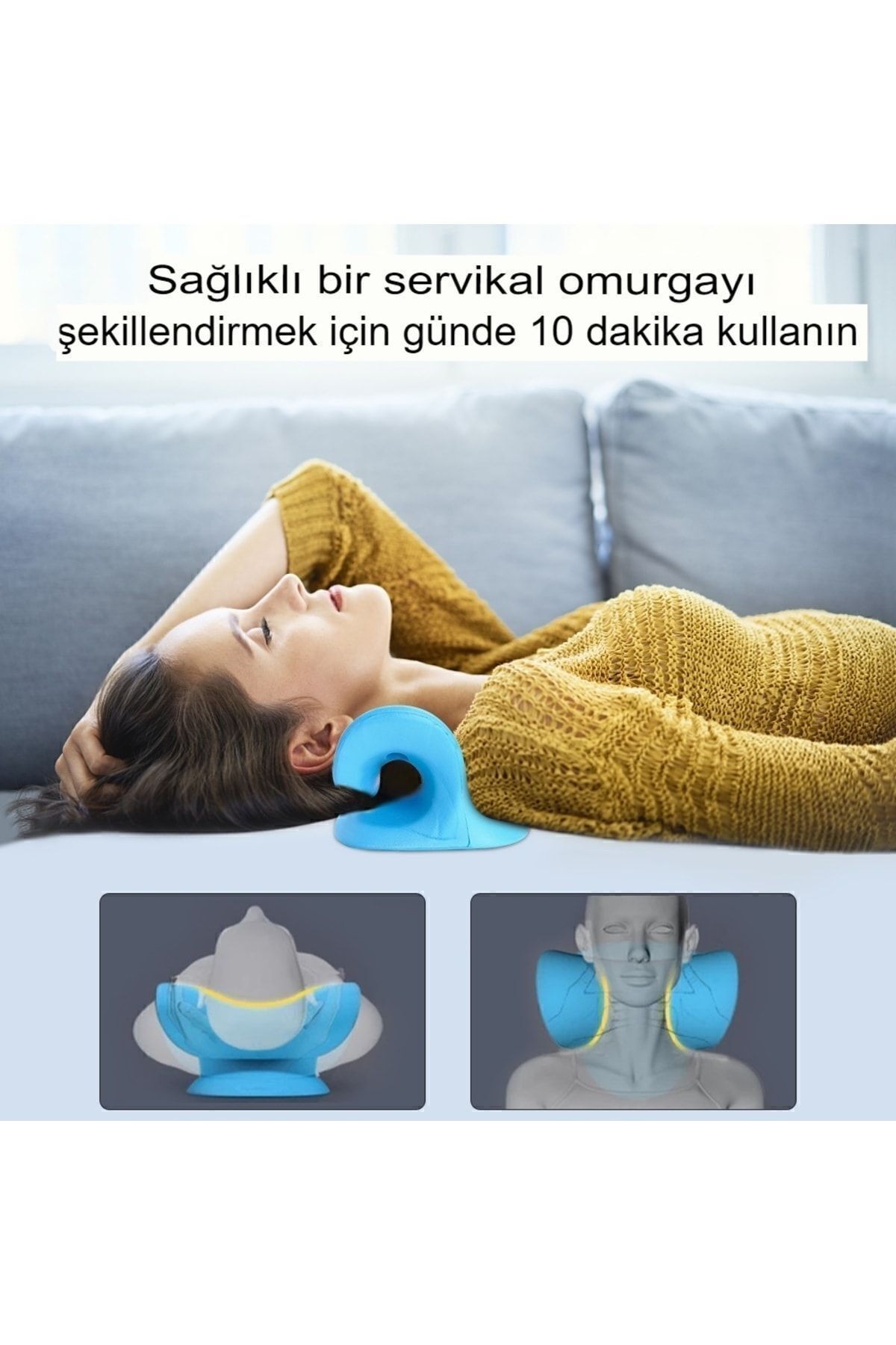 Oval Boyun Düzleşmesi Yastığı Omuz Sedyesi Gevşetici Traksiyon Cihazı Yastık Servikal Düzeltici
