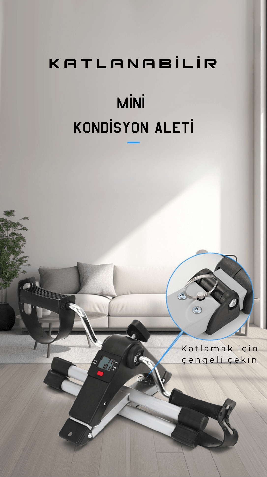 El Ayak Mini Kondisyon Bisikleti- Mini Taşınabilir Spor Aleti- Kondisyon Egzersiz Aleti