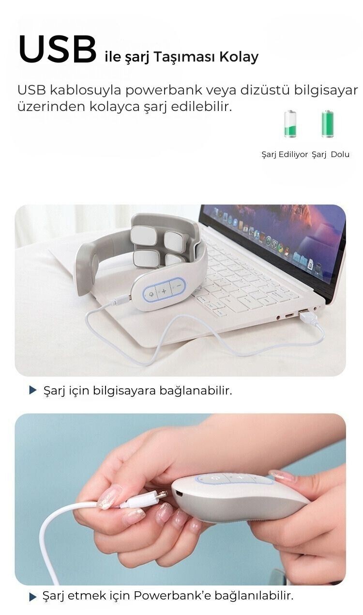 Akıllı Boyun Masaj Aleti Sıcak Kompres ve Titreşimli Masaj Cihazı TP-1010