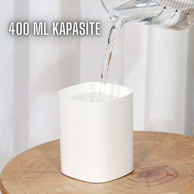 Hava Nemlendirici 400mL Taşınabilir Ultrasonik Hava Nemlendirici Aroma Difüzörü H2o TP-1034