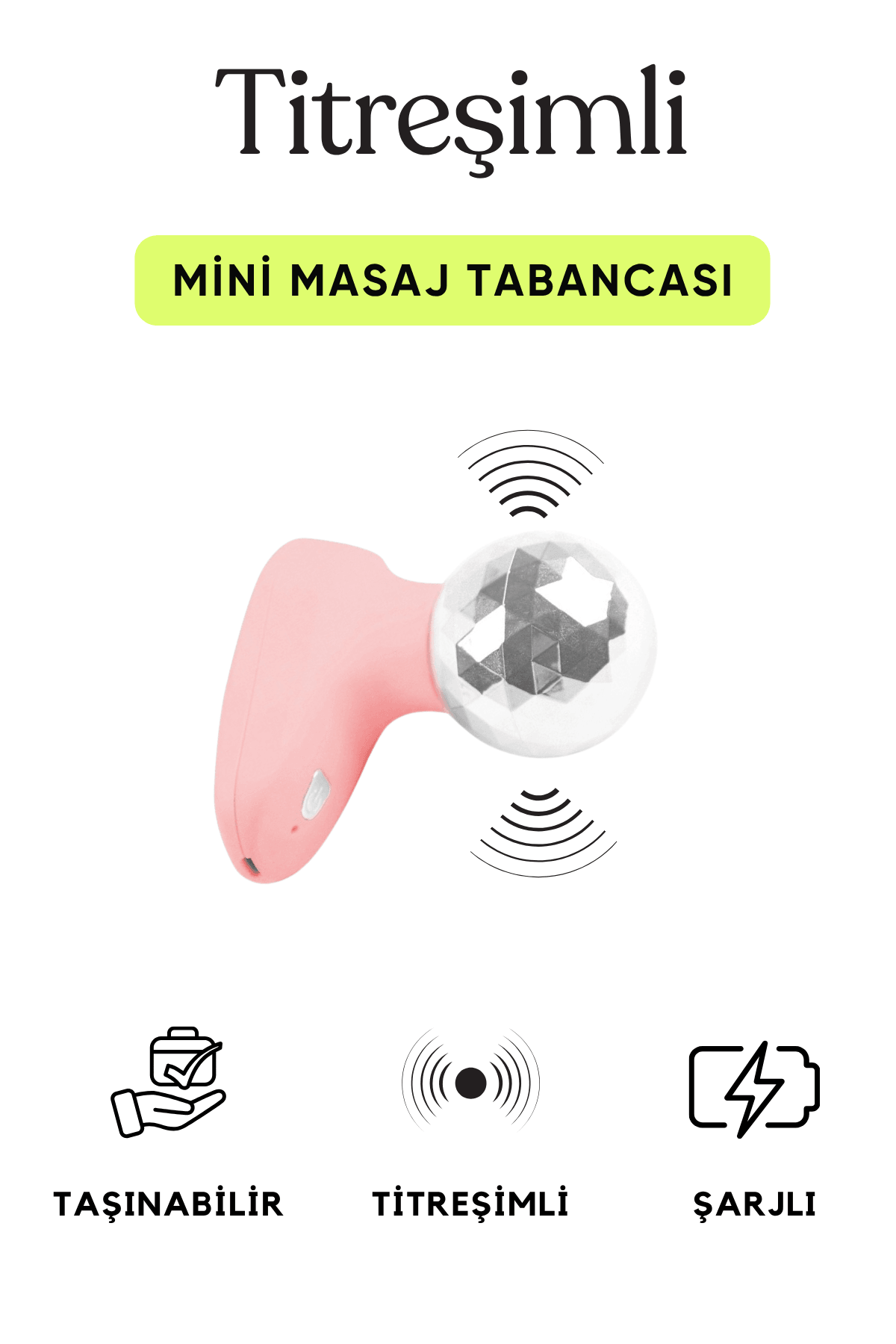 4mm Başlık Mini Masaj Tabancası Sporcu Masaj Aleti Taşınabilir Fasya Masaj Aleti Tp-1008