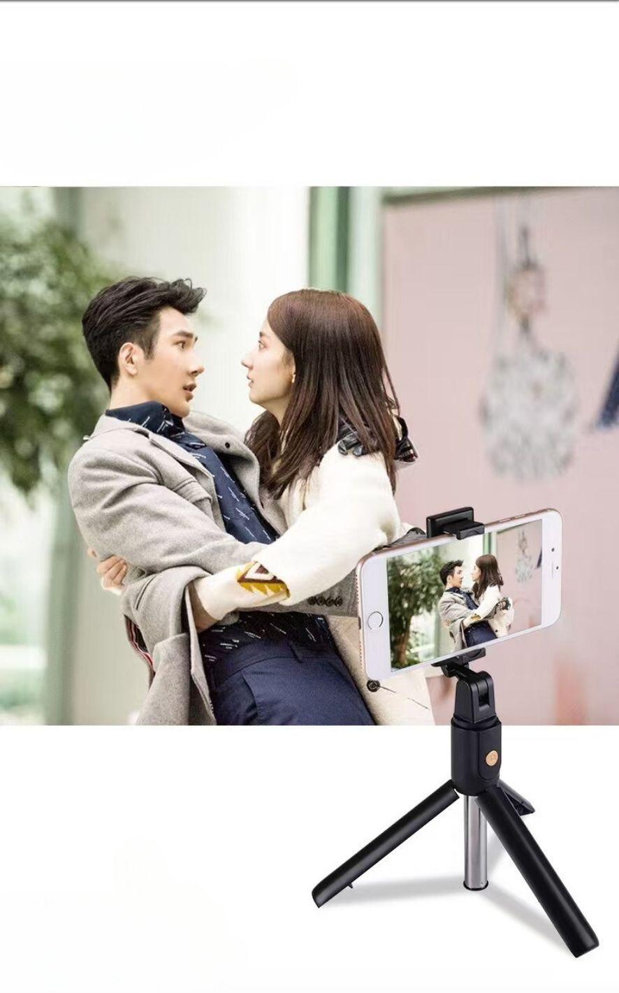 Selfie Çubuğu Tripod Siyah Sabit Bluetoothlu Tp-1020