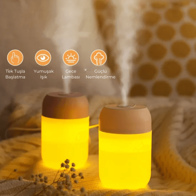 Hava Nemlendirici Usb 330ml Ultrasonik Hava Nemlendirici Aroma Difüzörü H2o Tp-1004