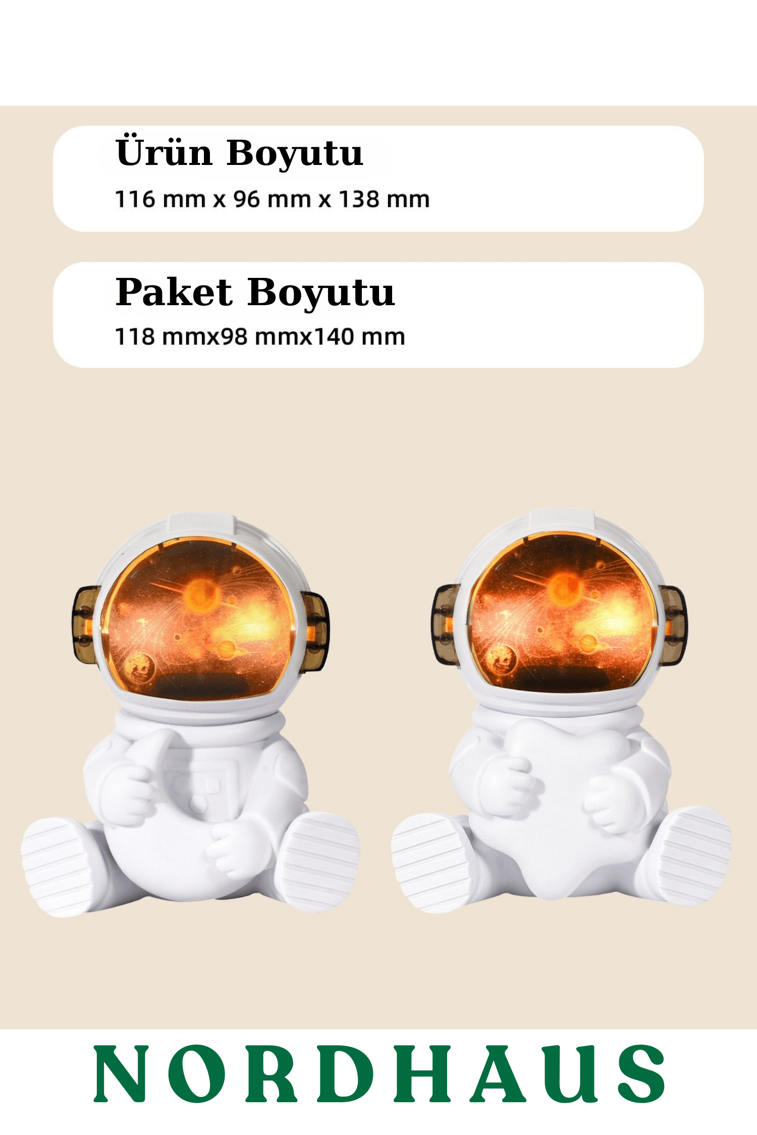 Astronot Ay Şekilli Gece Lambalı 220 ml Ultrasonik Hava Nemlendirici TP-1036