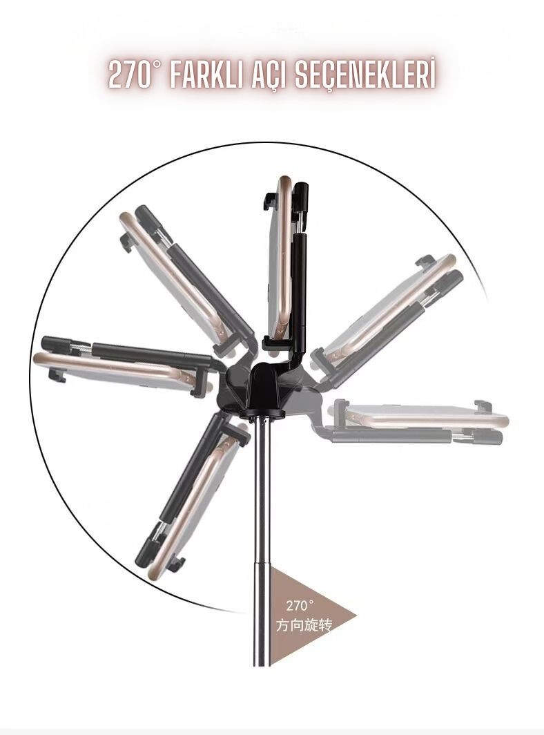 Selfie Çubuğu Tripod Siyah Sabit Bluetoothlu Tp-1020