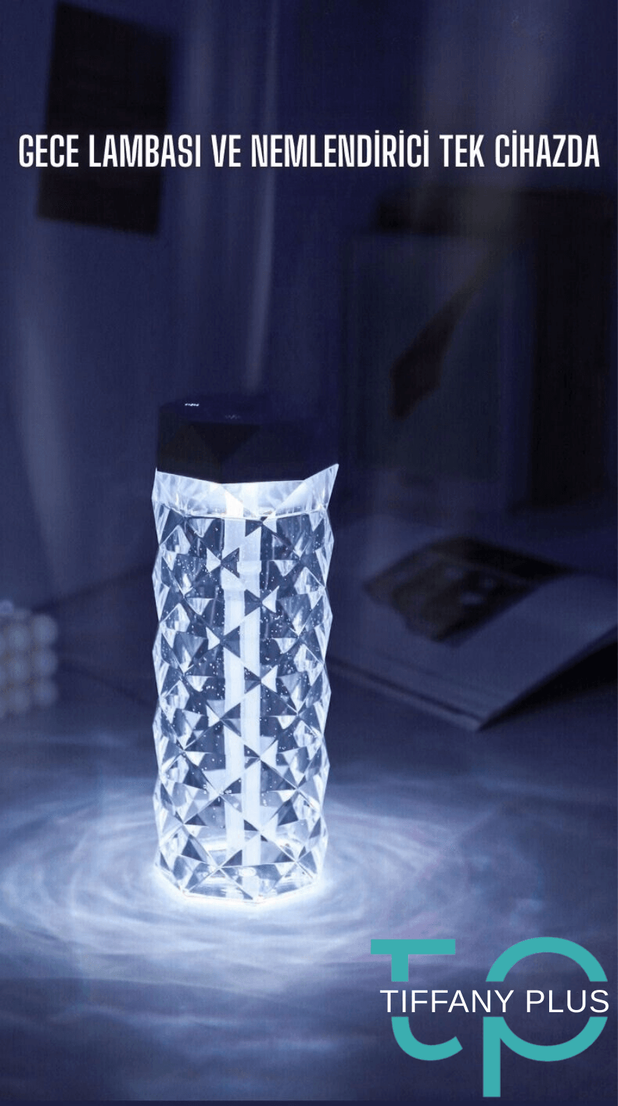 Prizmatik Camlı Tasarım 1000ml Hava Nemlendirici Taşınabilir Aroma Difüzörü H2o Tp-1023