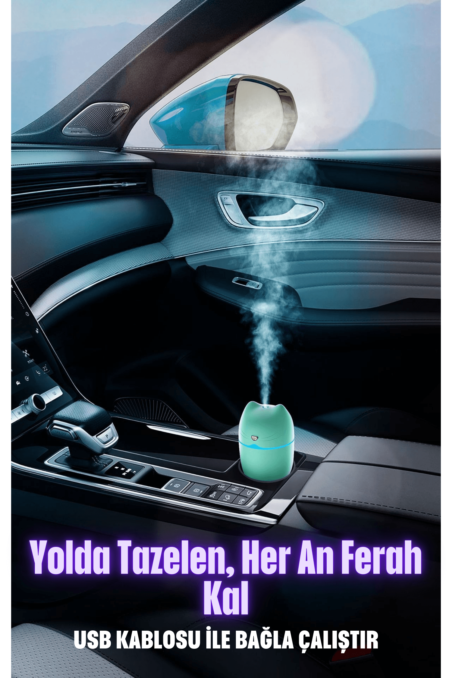 Kedi Şekilli Hava Nemlendirici USB Buhar Makinesi Aroma Difüzörü H2o Tp-1005