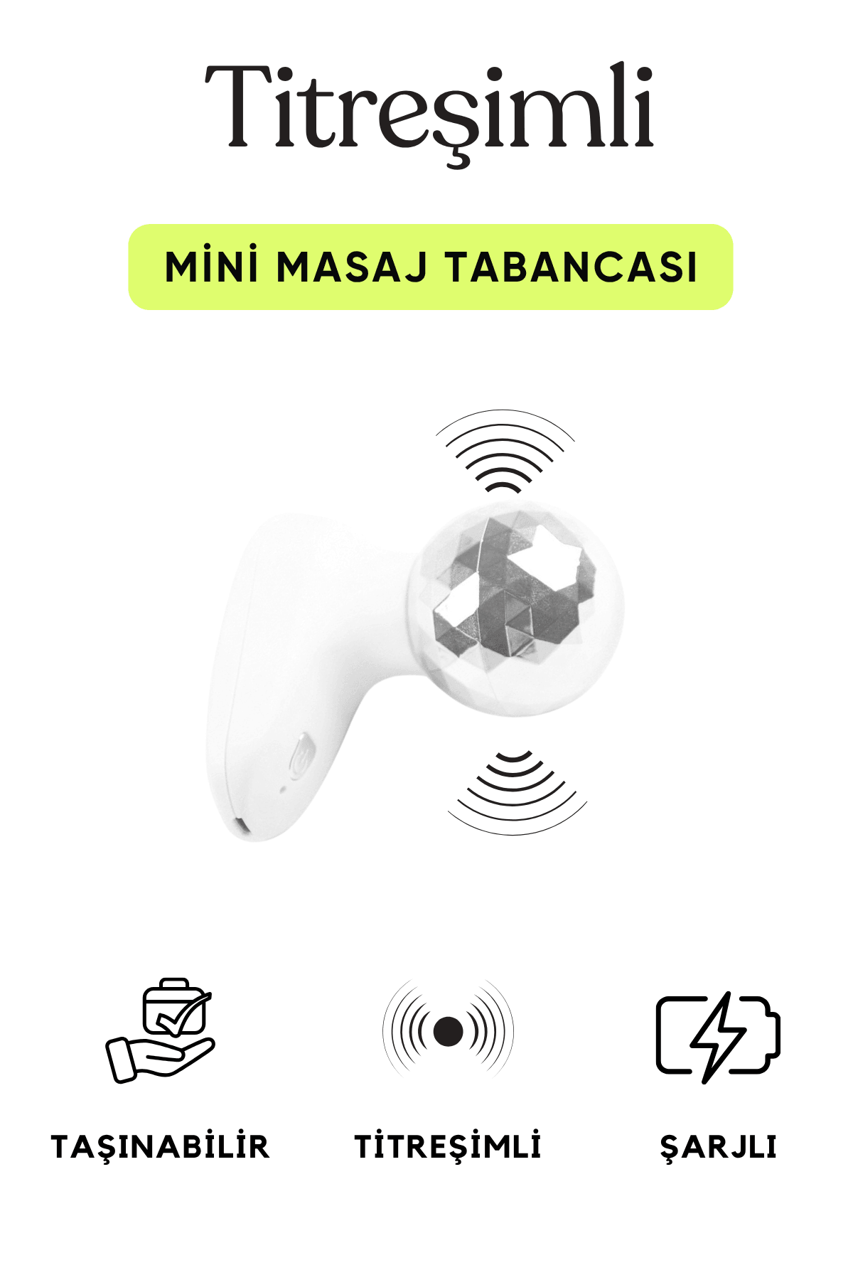 4mm Başlık Mini Masaj Tabancası Sporcu Masaj Aleti Taşınabilir Fasya Masaj Aleti Tp-1008