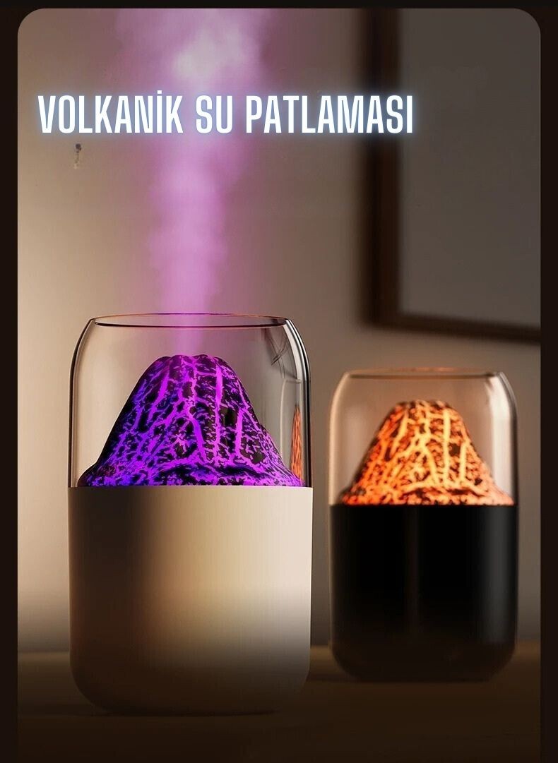 Volkanik Hava Nemlendirici 300mL Taşınabilir Ultrasonik Hava Nemlendirici Aroma Difüzörü H2o Tp-1022