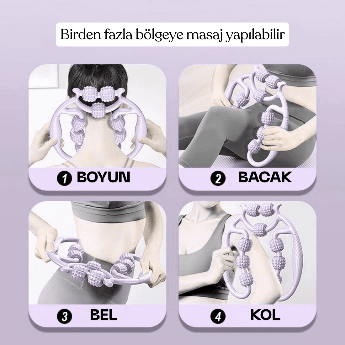 Kas Gevşetici Masaj Aleti 9 Tekerlekli Ayarlanabilir Lenf Drenaj Rulosu Bacak Kol Selülit