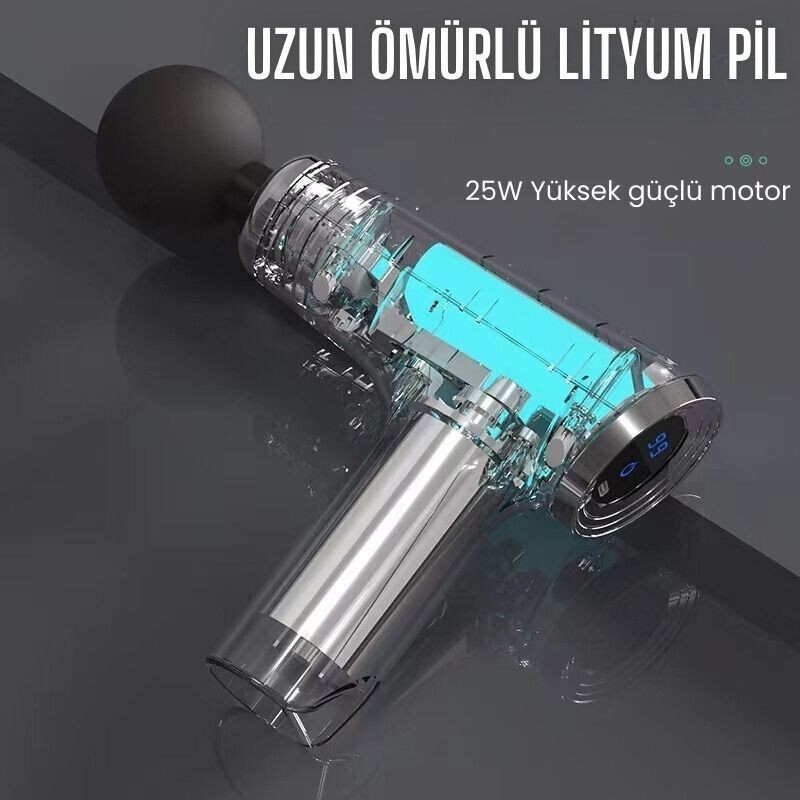 Masaj Tabancası Sporcu Masaj Aleti 4mm 4 Farklı Başlıklı Şarjlı Profesyonel Masaj Aleti TP-1027