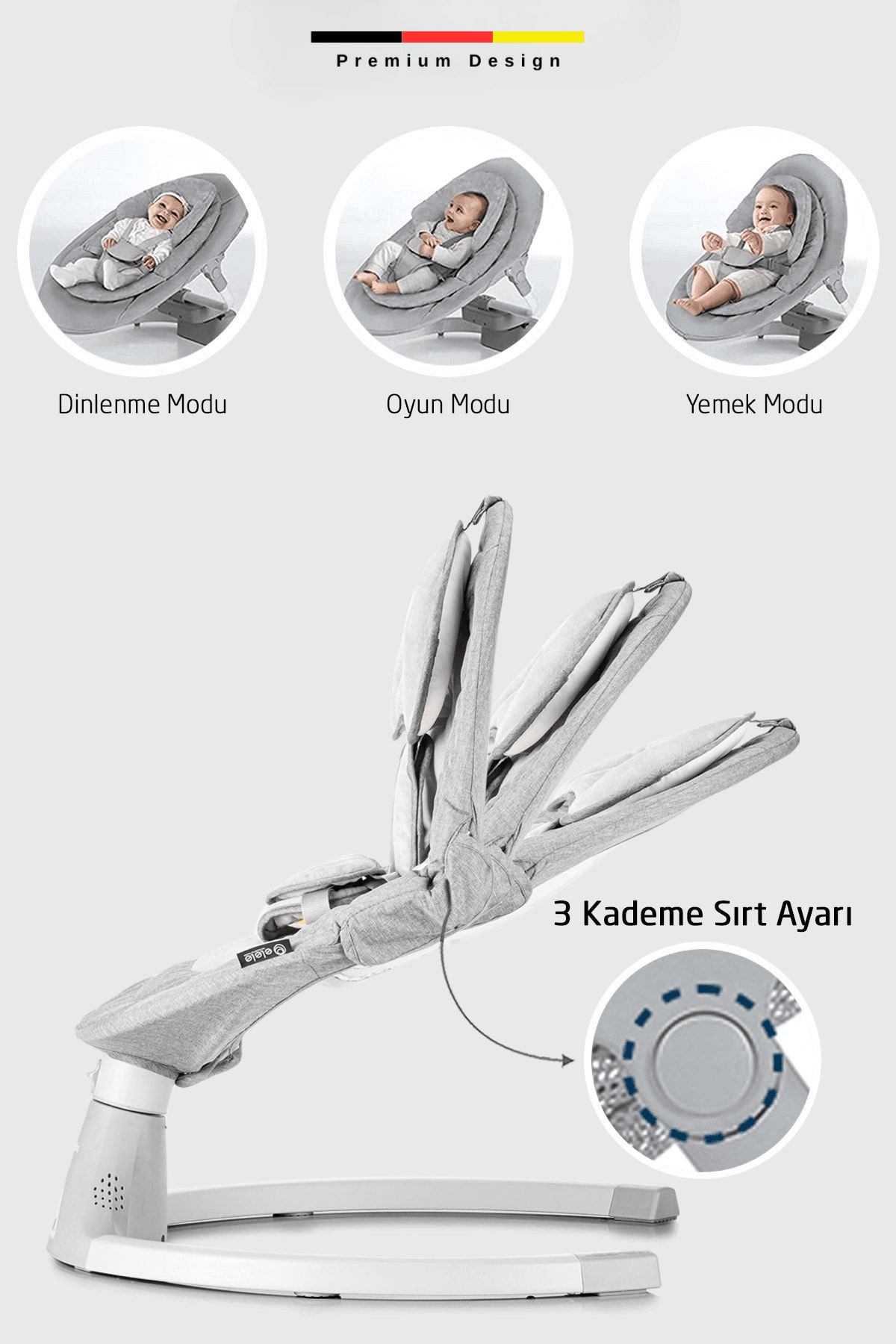 Elektrikli Otomatik Sallanan Kademeli Ana Kucağı
