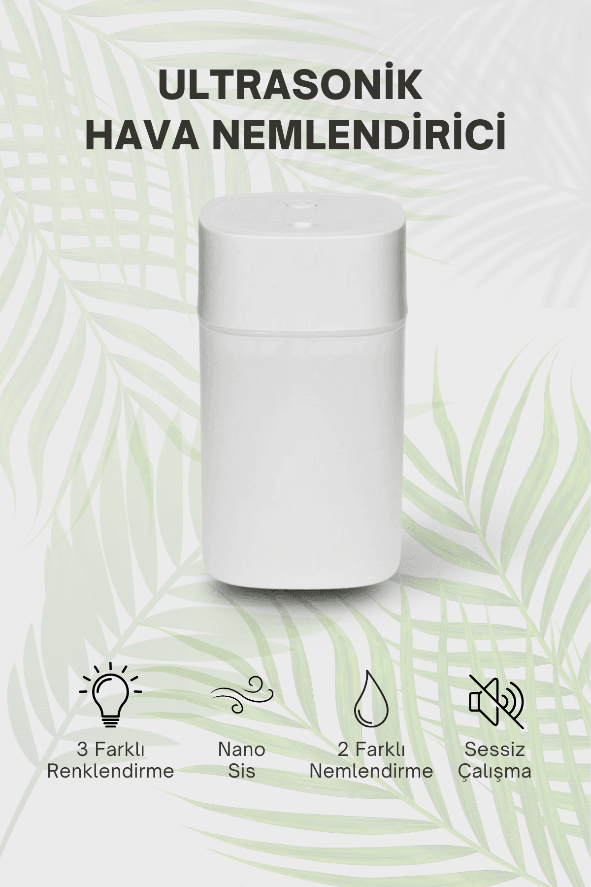 400 ml Ultrasonik Hava Nemlendirici Aroma Difüzörü TP-1037