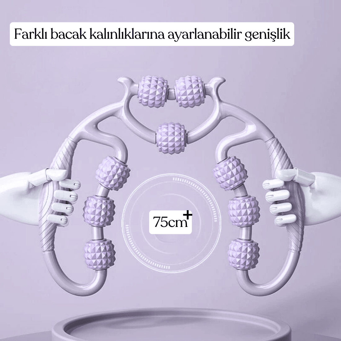 Kas Gevşetici Masaj Aleti 9 Tekerlekli Ayarlanabilir Lenf Drenaj Rulosu Bacak Kol Selülit