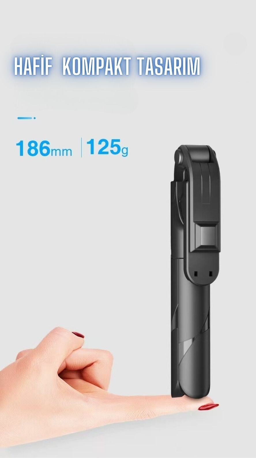 Selfie Çubuğu Tripod Siyah Kumandalı Bluetoothlu TP-1019