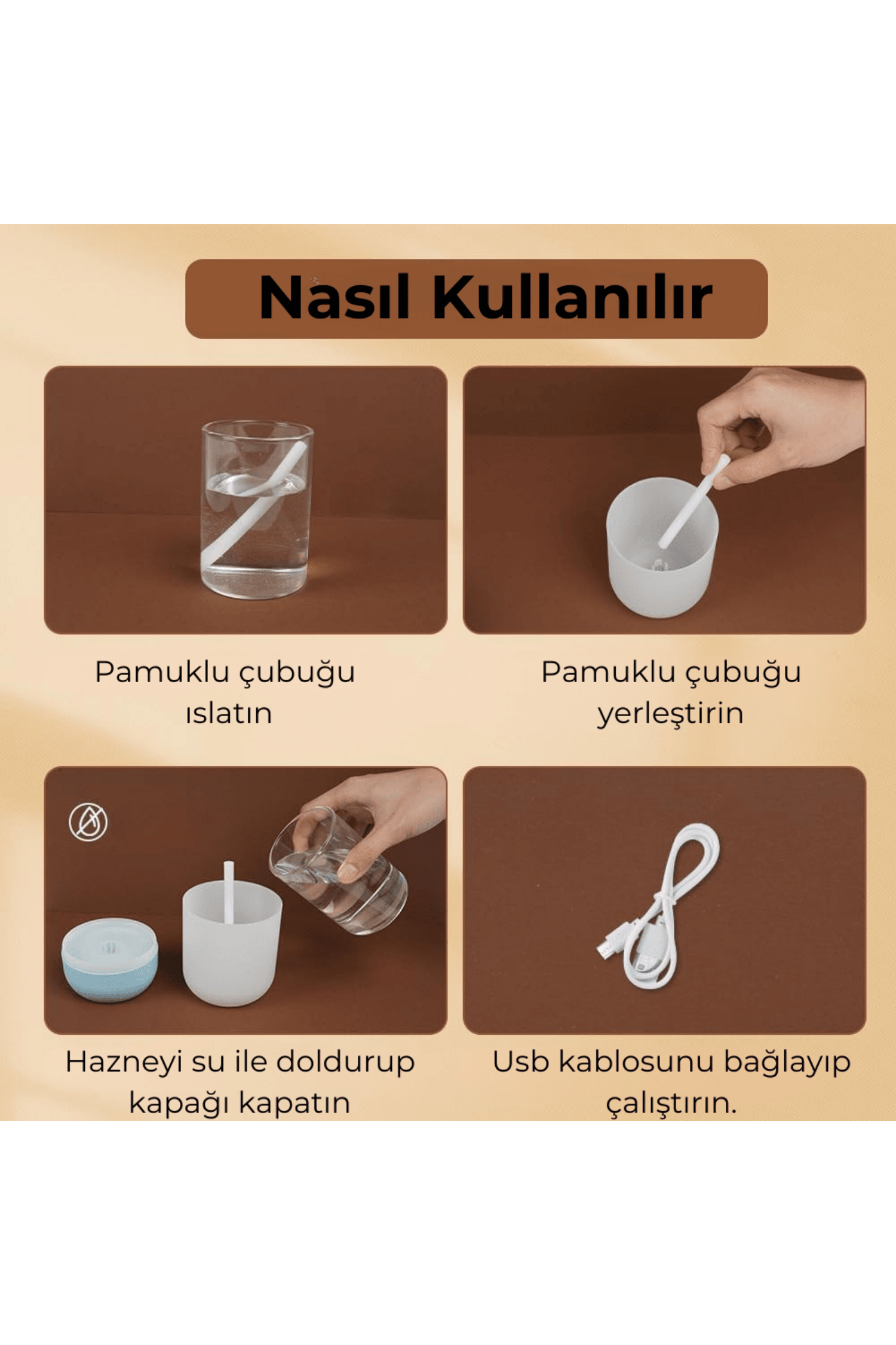 Hava Nemlendirici Usb 330ml Ultrasonik Hava Nemlendirici Aroma Difüzörü H2o Tp-1004