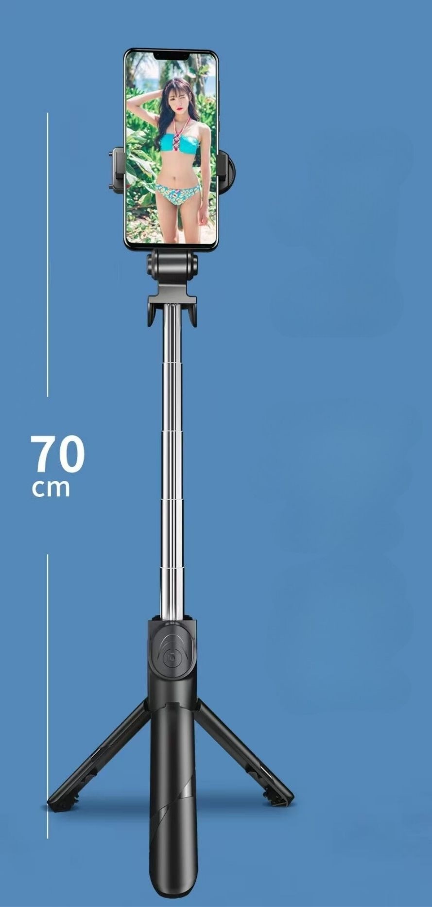 Selfie Çubuğu Tripod Siyah Kumandalı Bluetoothlu TP-1019
