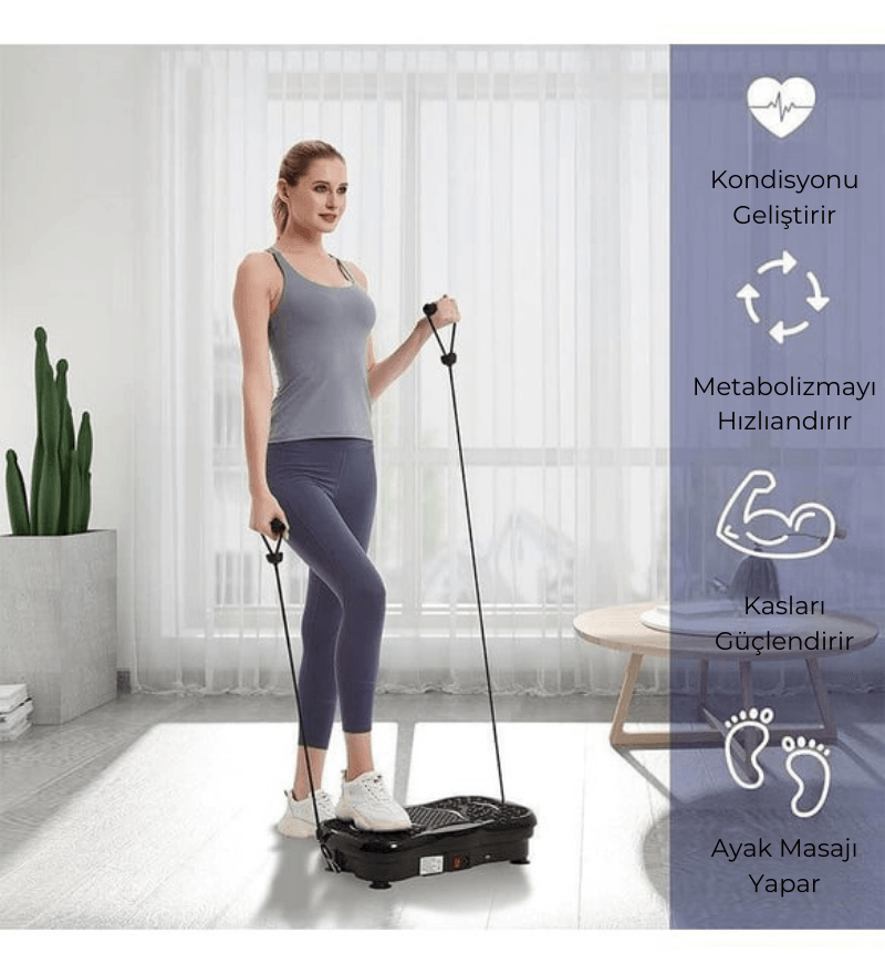 Titreşimli Masaj ve Spor Aleti Vücut Şekillendirme Makinesi Vibration Plate TP-1012