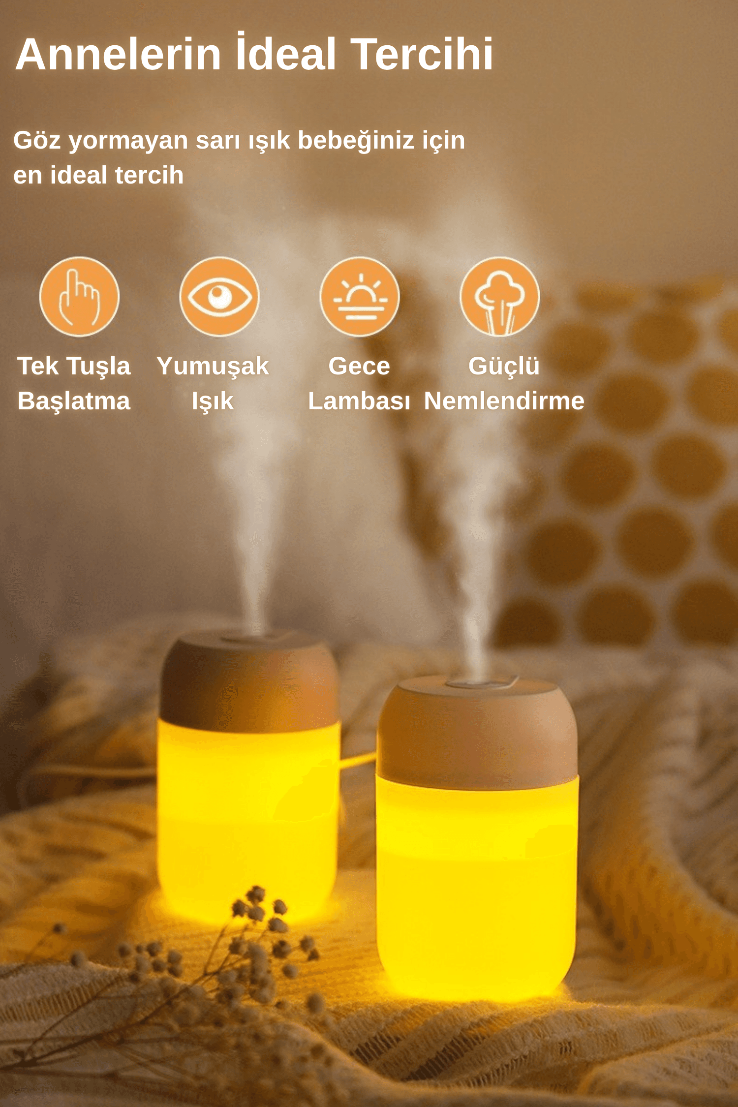 Hava Nemlendirici Usb 330ml Ultrasonik Hava Nemlendirici Aroma Difüzörü H2o Tp-1004