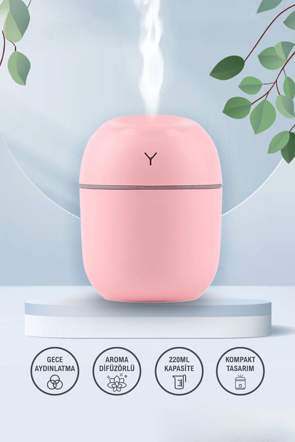 220 mL Hava Nemlendirici Led Işıklı Aroma Difizörü H2O TP-1021