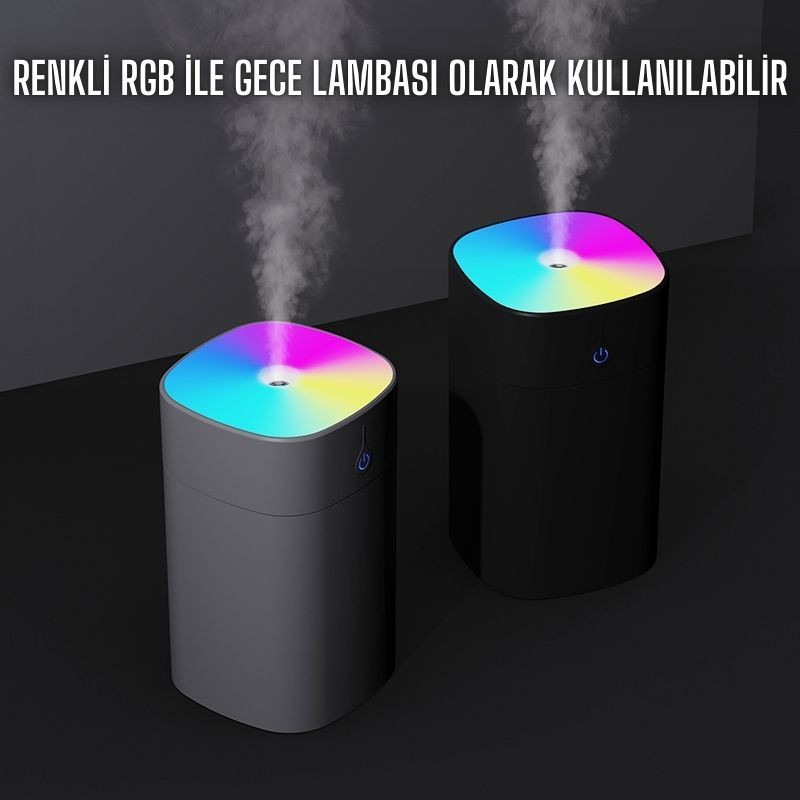Hava Nemlendirici 400mL Taşınabilir Ultrasonik Hava Nemlendirici Aroma Difüzörü H2o TP-1034
