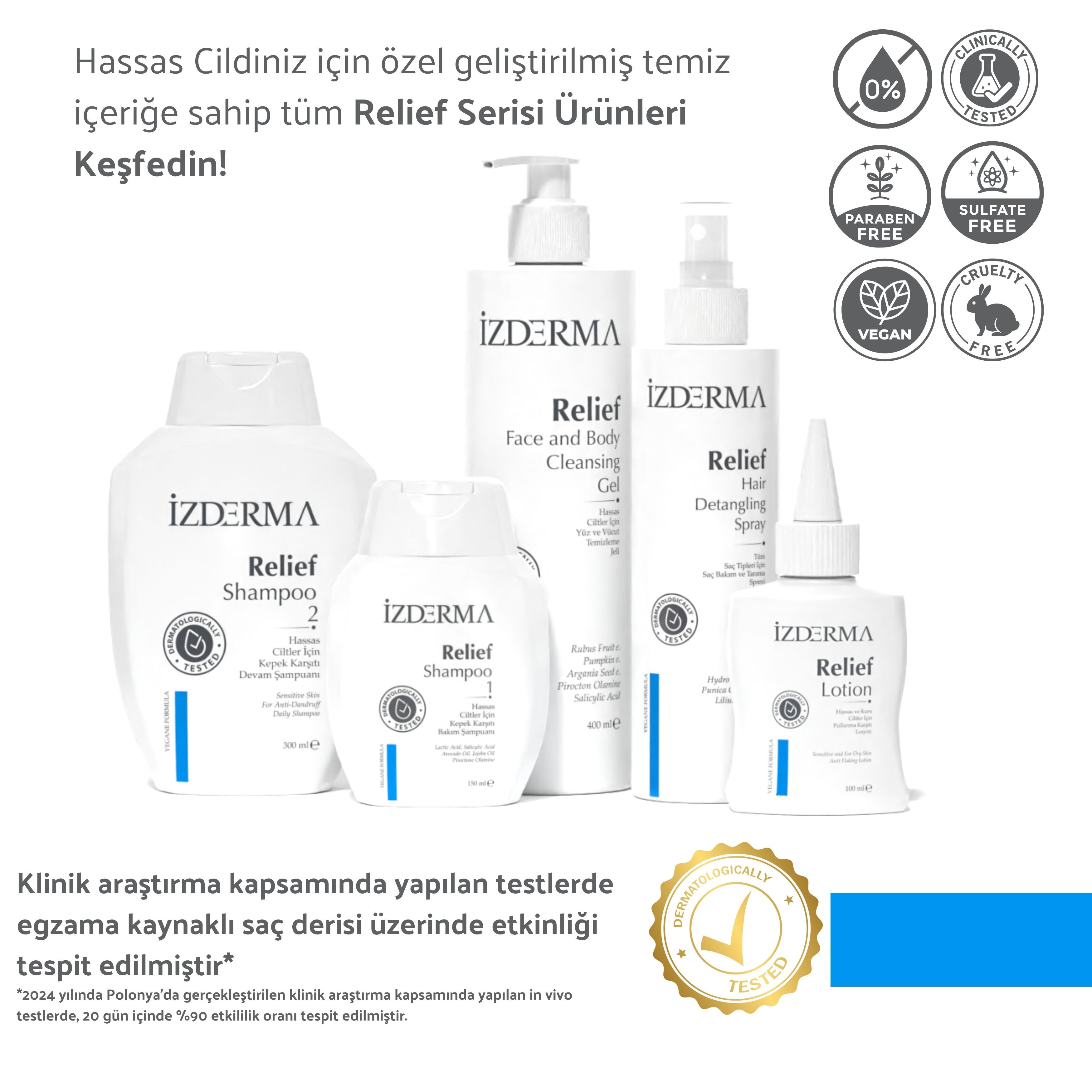 Relief-1 Shampoo Egzama Kaynaklı Kepek Karşıtı Bakım Şampuanı