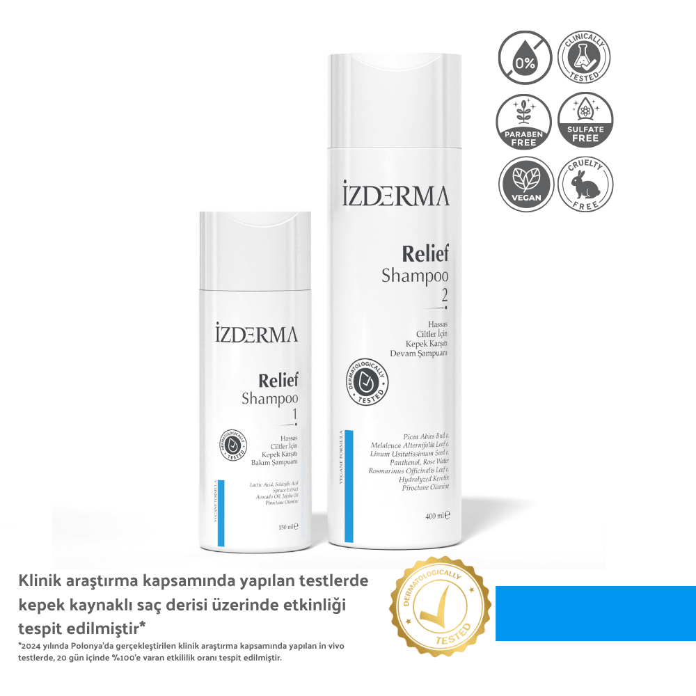 Relief 1 & 2 Shampoo  - Egzama Kaynaklı Kepek Karşıtı Şampuan 2'li Set
