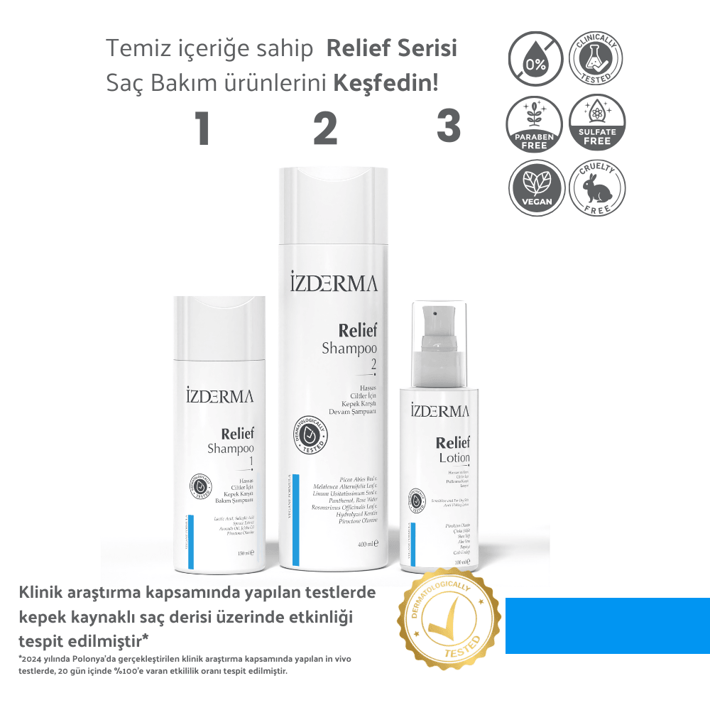 Relief 1-2 Shampoo & Saç Tarama Spreyi - 3'lü Set