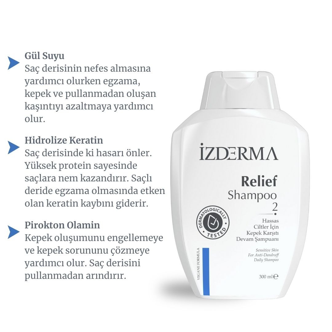 Relief-2 Shampoo Egzama Kaynaklı Kepek Karşıtı Devam Şampuanı