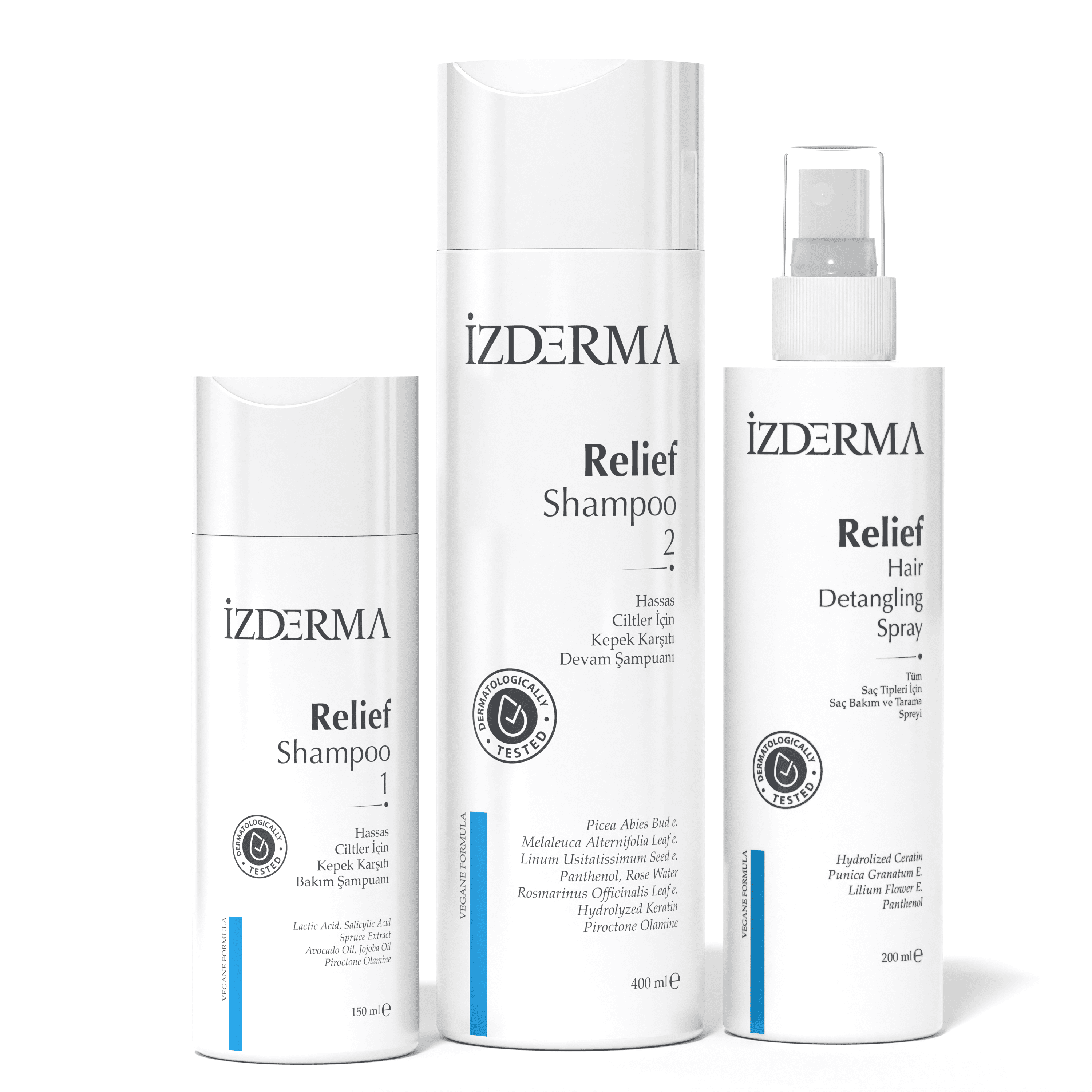 Relief 1-2 Shampoo & Saç Tarama Spreyi - 3'lü Set