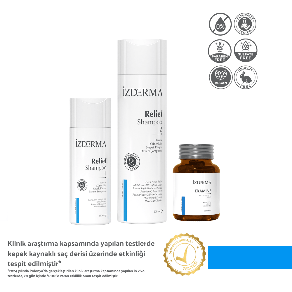 Relief Shampoo 1 & Relief Shampoo 2 ve Examine Capsule 